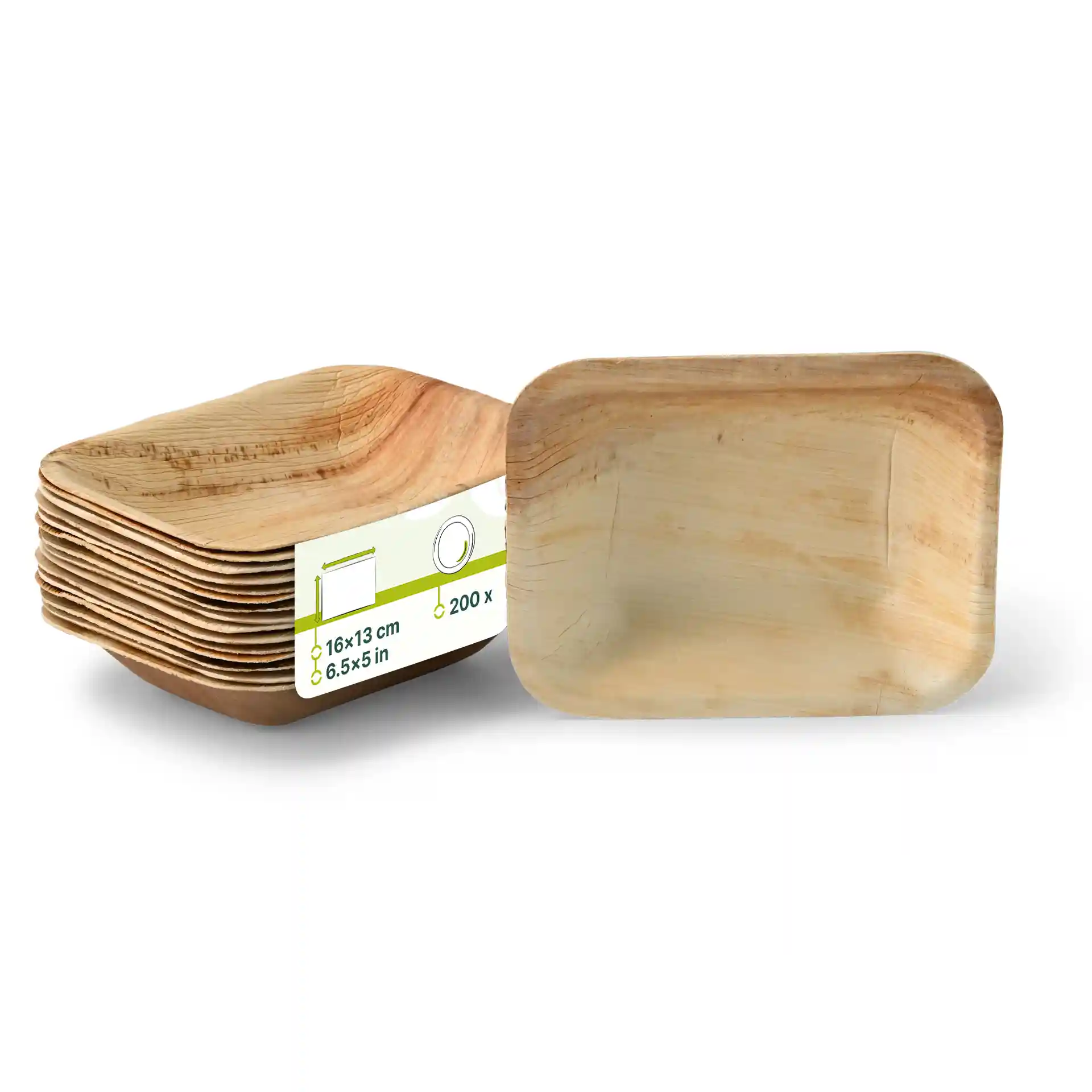 Assiette en feuille de palmier "Palmware®", affiné, 16 x 13 cm
