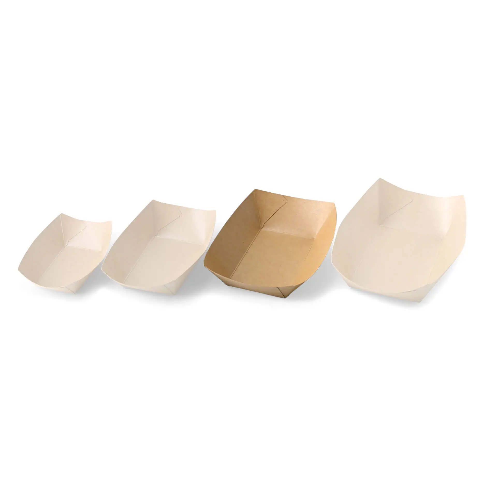 Barquette à snack en carton (revêtue) 500 ml, 20,5 x 14 x 3 cm, marron