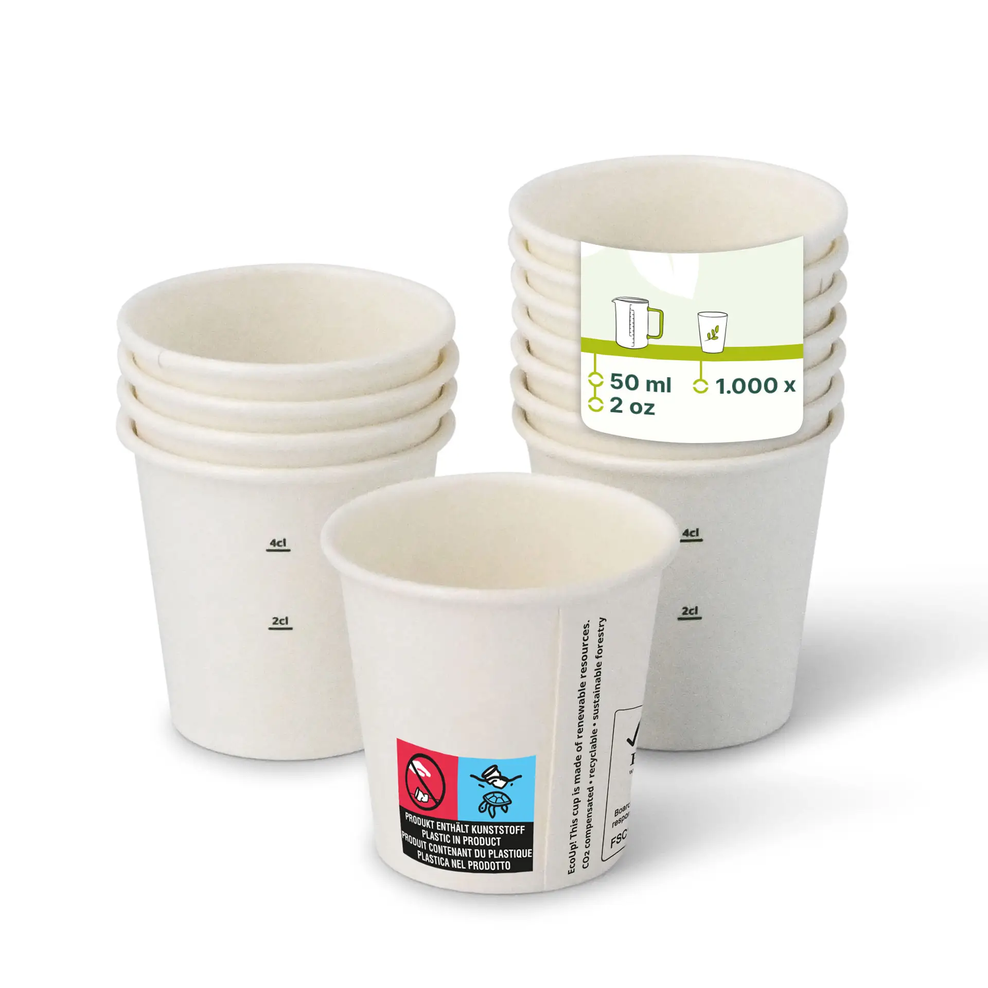 Gobelet en carton (revêtu de PE) 5 cl / 2 oz, Ø 50 mm, blanc con10019-01-0-pappbecher-beschichtet-50-ml-2-oz-50-mm-weiss
