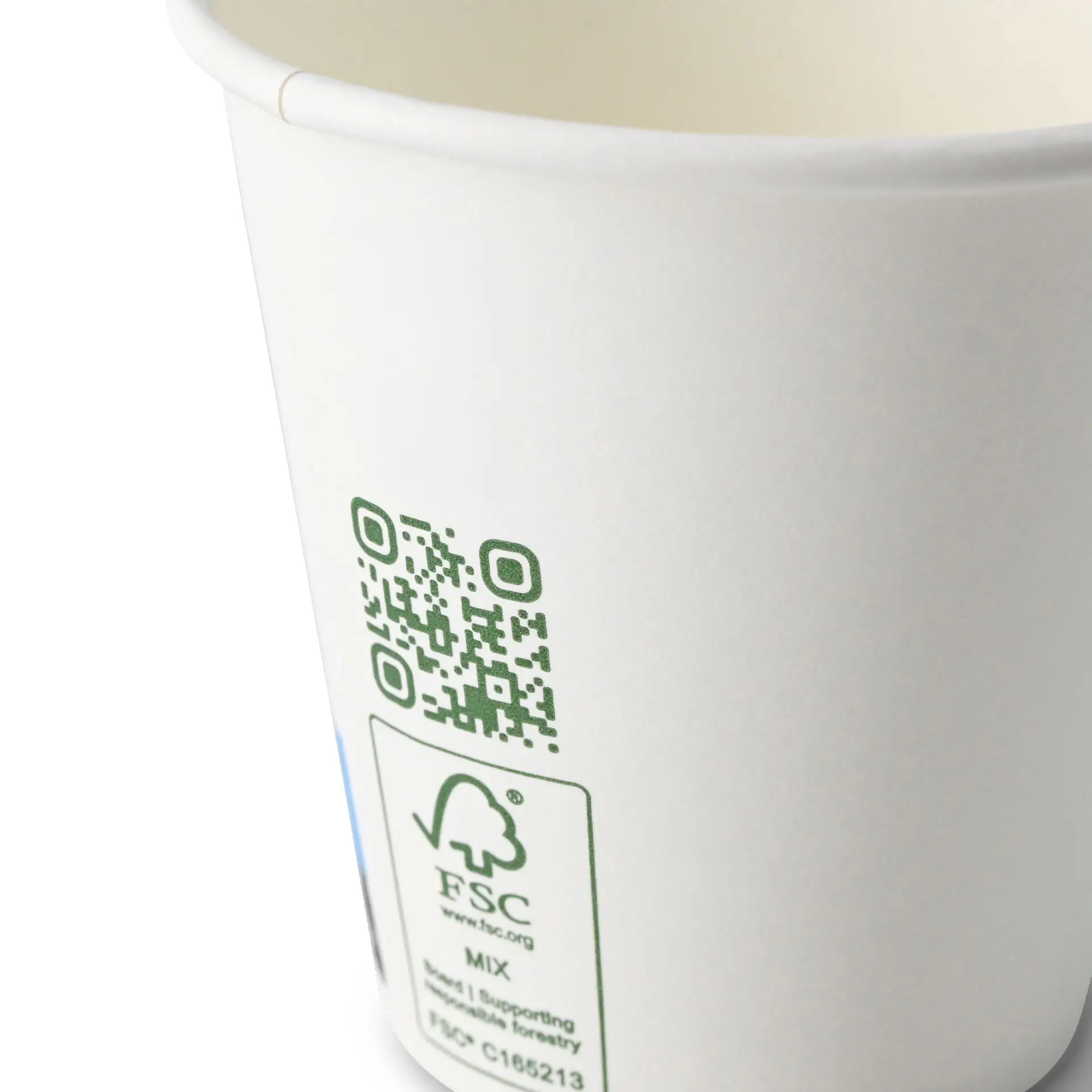 Gobelet en papier 150 ml / 6 oz, Ø 80 mm, simple paroi, blanc, revêtu de PLA