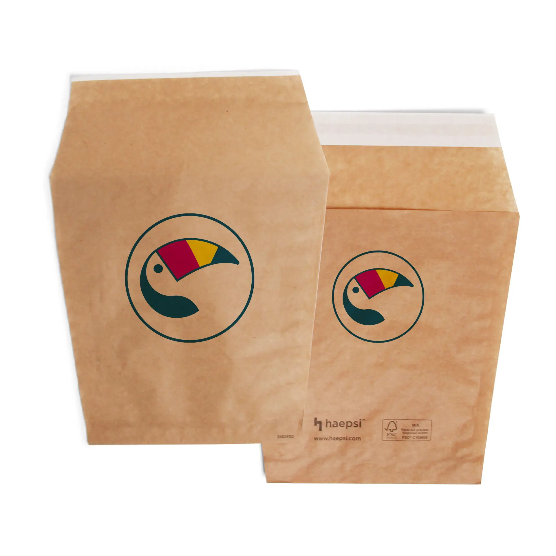 Pommestüten bedrucken, 17,5 x 16 cm, braun, Klebeverschluss