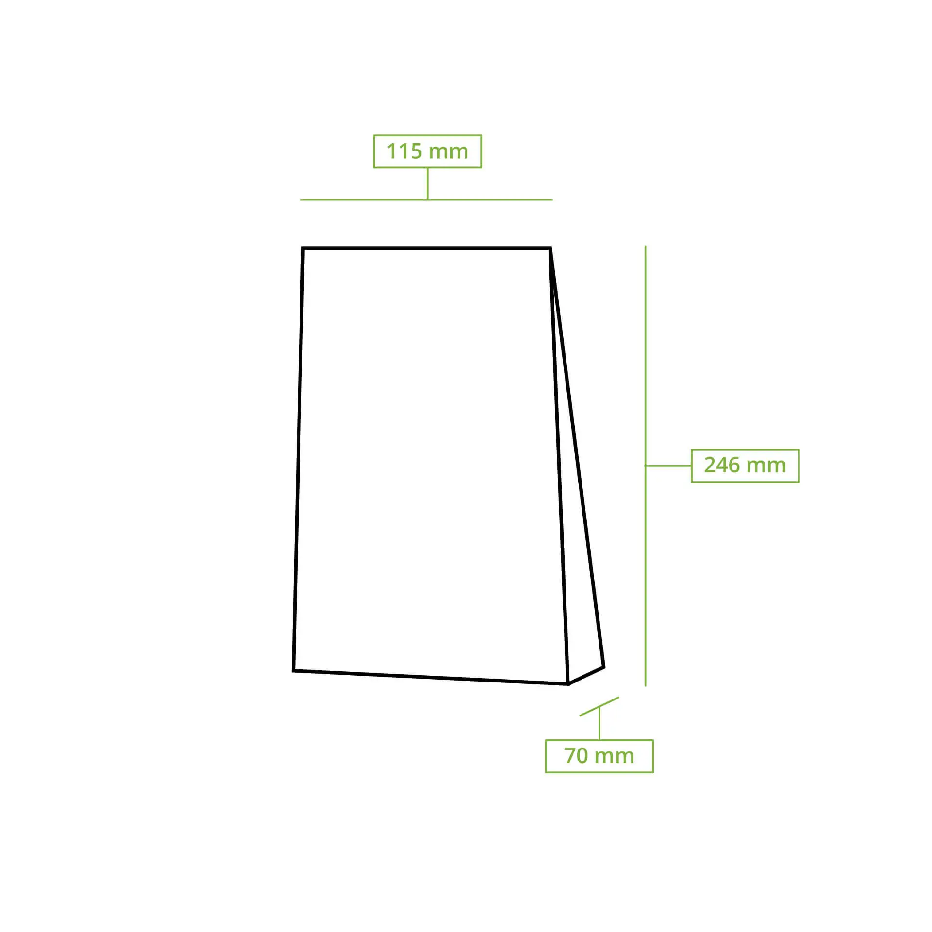 Blockbeutel m. Fenster M, 11,5 x 7 x 24,5 cm, PP-Folie, braun, Clipband, Kraftpapier