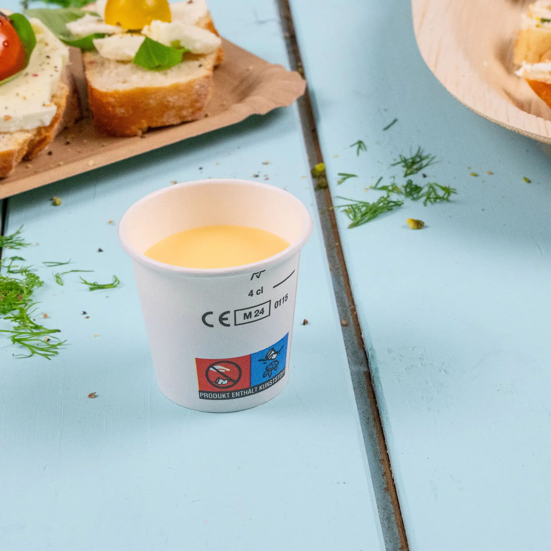 Shotbecher aus Papier (beschichtet) 40 ml / 1,5 oz, weiß Shotbecher aus Papier (beschichtet) 40 ml / 1,5 oz, weiß