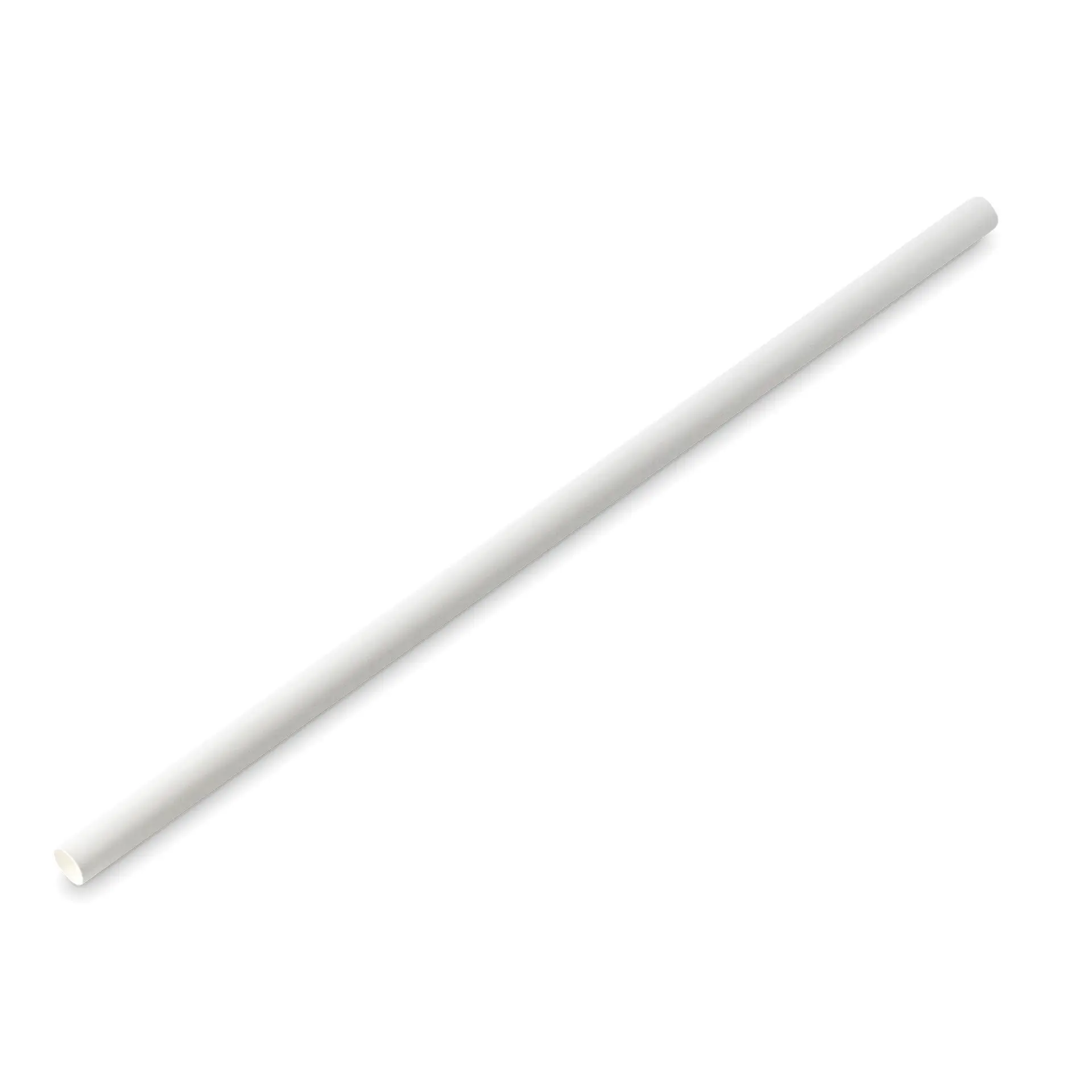 Jumbo Trinkhalm 23 cm, Ø 0,8 cm, weiss, vertikal gerollt