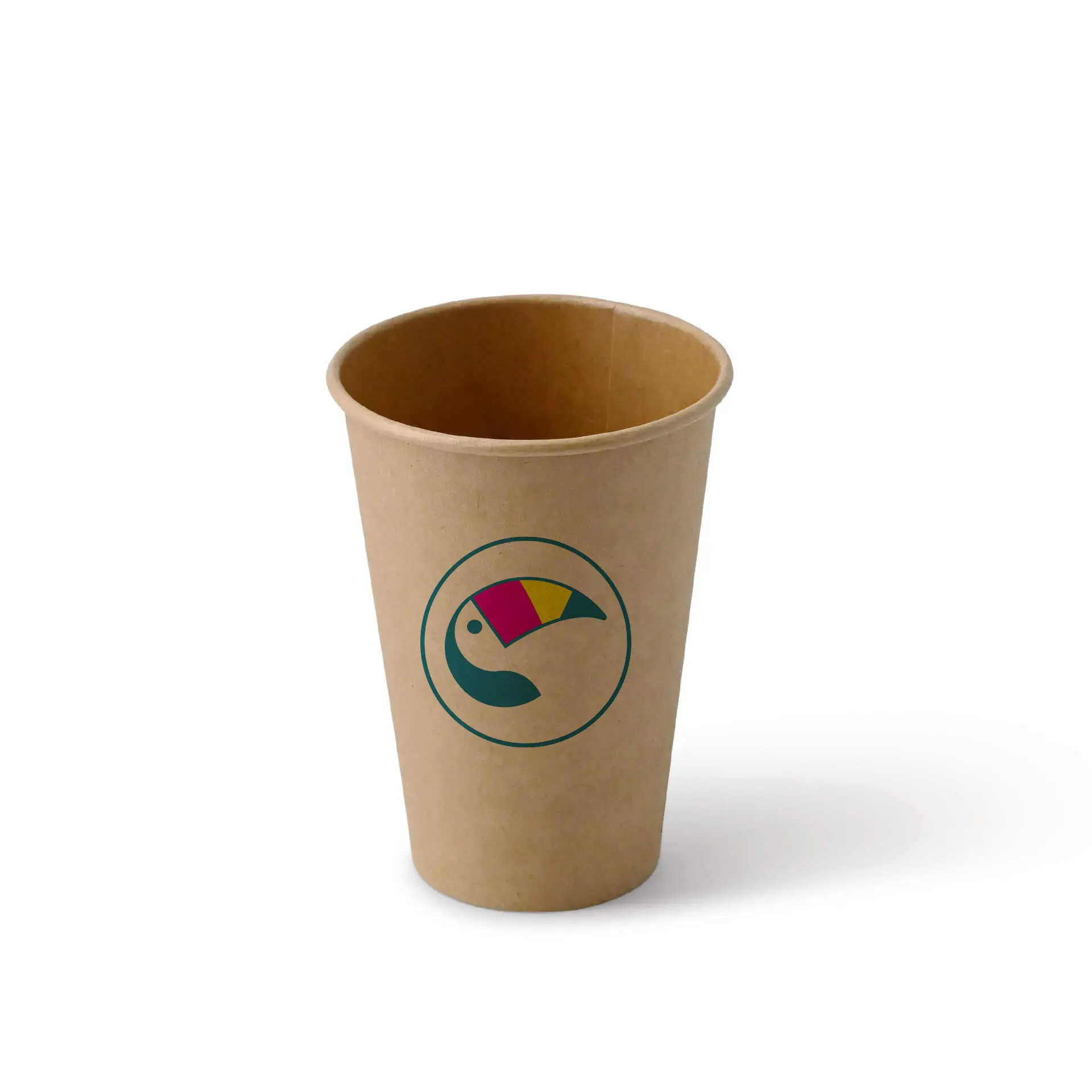 Pappbecher mit Logo (einwandig), 180 ml / 7 oz, braun, PE-beschichtet