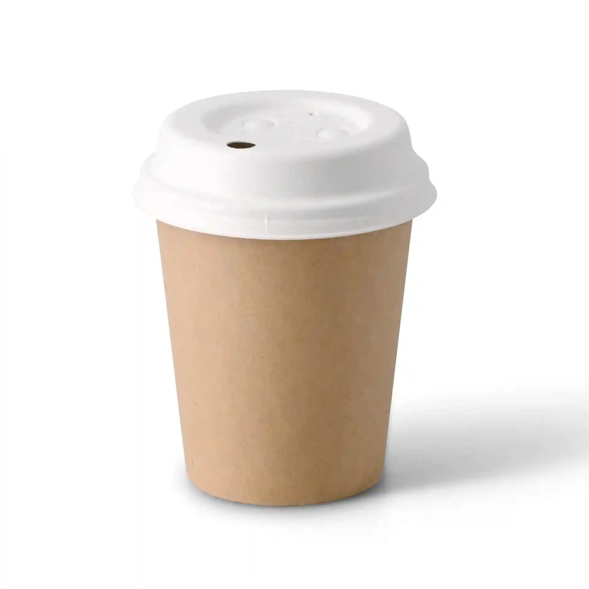 Gobelet en carton 200 ml / 8 oz, Ø 80 mm, simple paroi, brun, revêtu de PLA