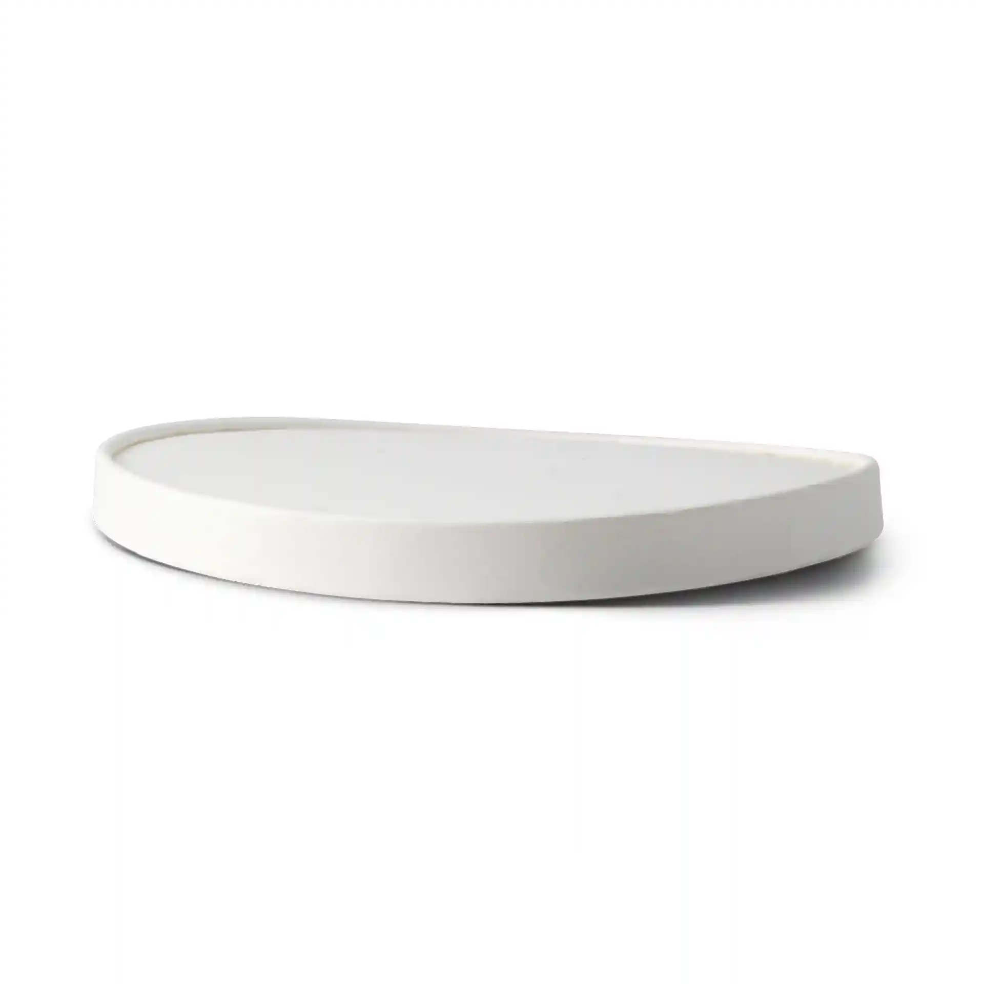 Couvercle en carton avec membrane (revêtu de PE) Ø 185 mm, blanc, rond (pour bol en carton kraft)