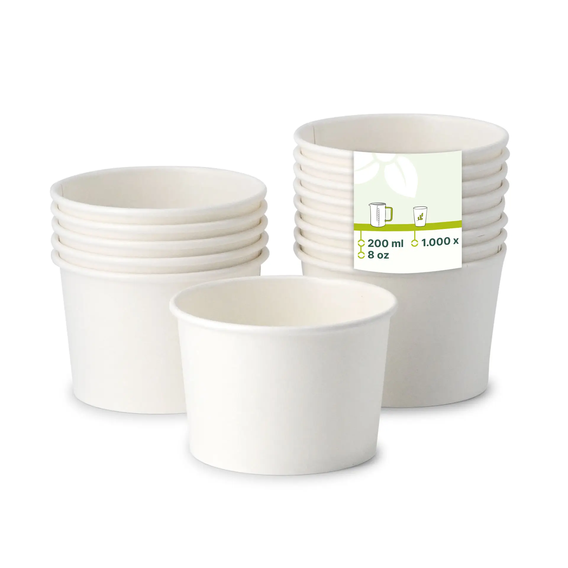 Karton-Universal-Becher 200 ml / 8 oz, Ø 90 mm, weiss
