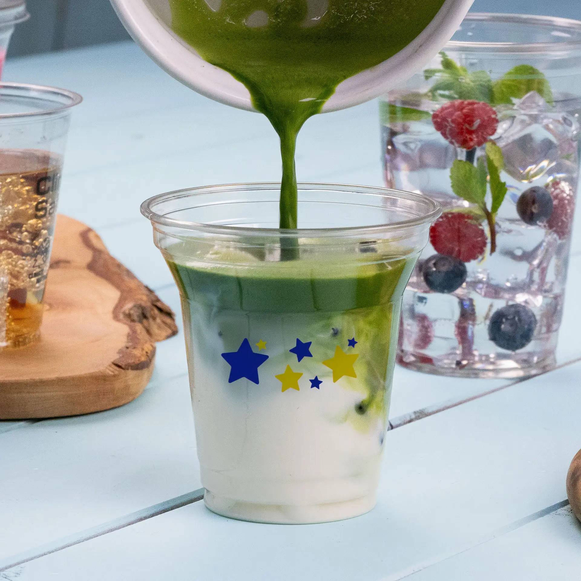 Gobelets en plastique personnalisés 200 ml / 8 oz, transparents, rPET