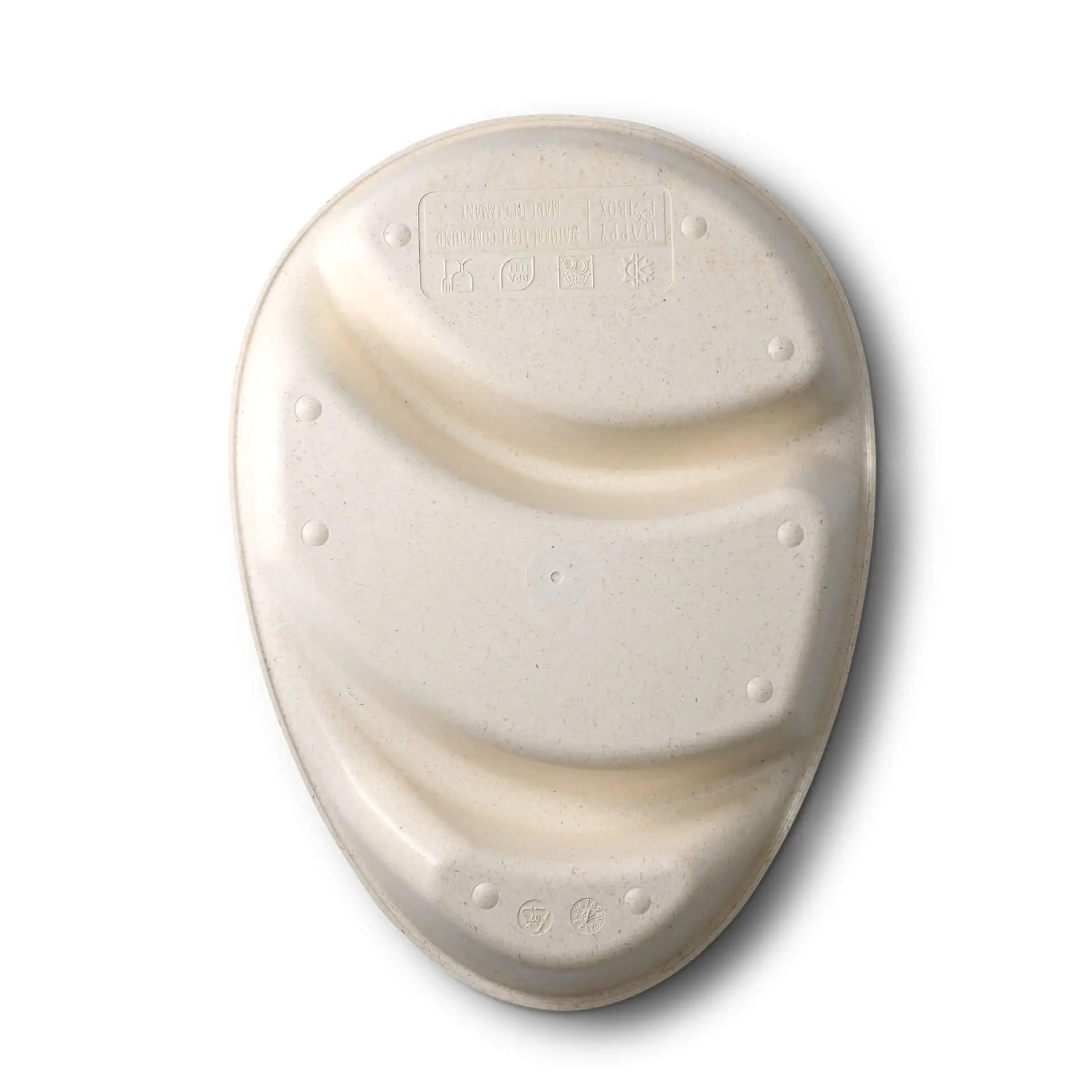 Assiette ovale réutilisable "merways Plate" 27,5 x 20 x 3,5 cm, 3 compartiments, cajou / blanc crème dfc008361-mehrweg-menue-teller-merways-plate-275-x-20-x-35-cm-3-kammern-tropfenfoermig-cashew-creme-weiss-4