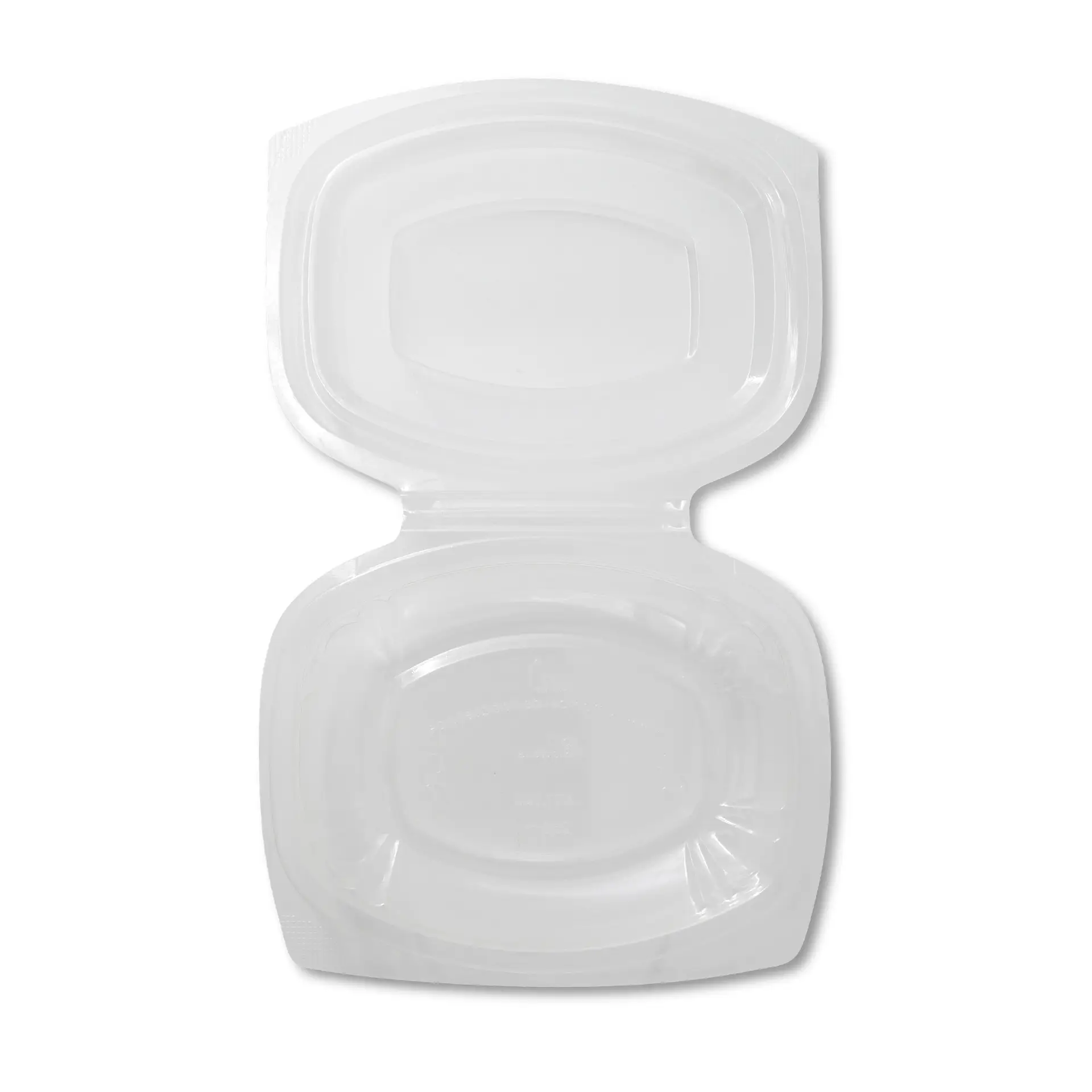 Barquette avec couvercle charnière en PLA, 250 ml