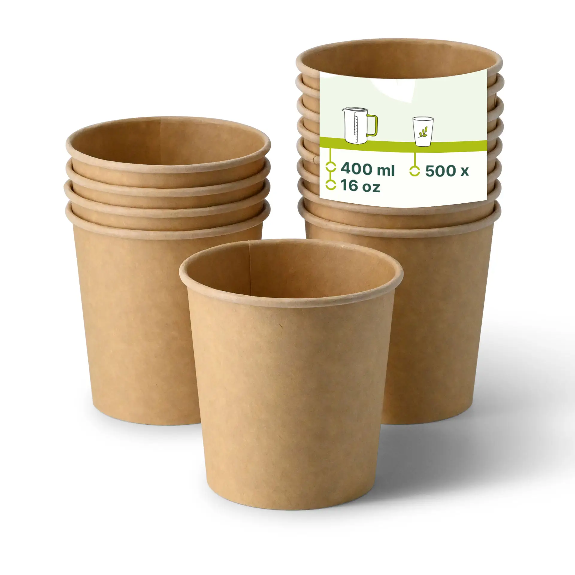 Suppenbecher to go aus Karton (Premium) 400 ml, Ø 95 mm, braun, bio-beschichtet Suppenbecher to go aus Karton (Premium) 400 ml, Ø 95 mm, braun, bio-beschichtet