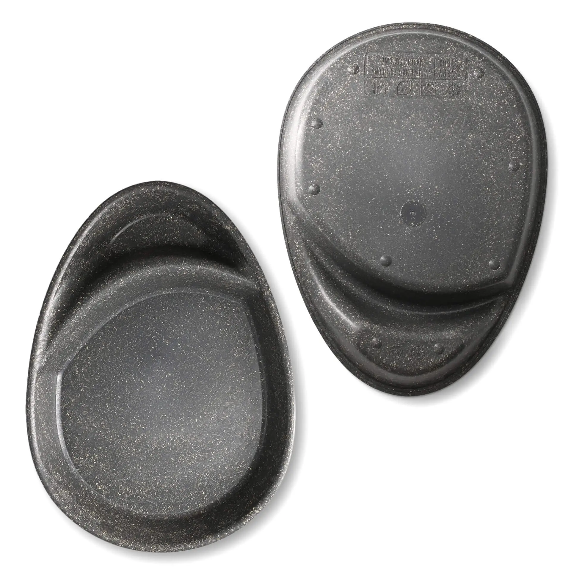 Assiette repas réutilisable « merways Plate » poivre / gris 27,5 x 20 x 3,5 cm, 2 compartiments, ovale dfc00858-mehrweg-menueteller-merways-plate-275-x-20-x-35-cm-2-kammern-tropfenfoermig-pfeffer-grau-2