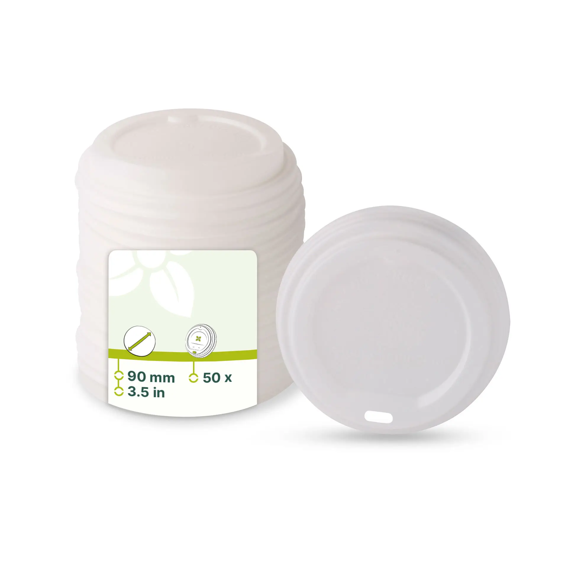 CPLA-Deckel Ø 90 mm, weiss, Trinköffnung CPLA-Deckel Ø 90 mm, weiss, Trinköffnung
