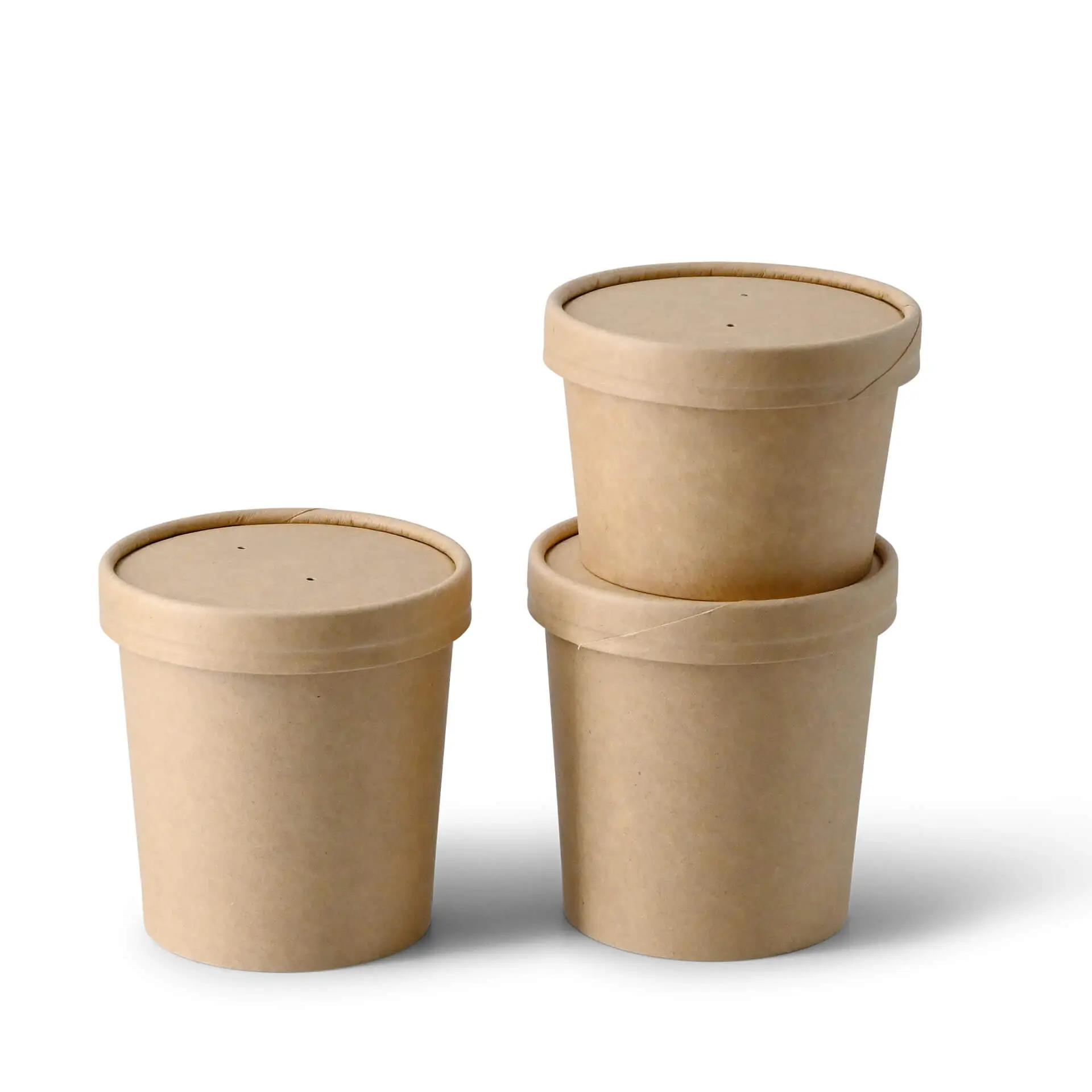 Suppenbecher to go aus Karton (bio-beschichtet) 300 ml / 12 oz, Ø 90 mm, braun
