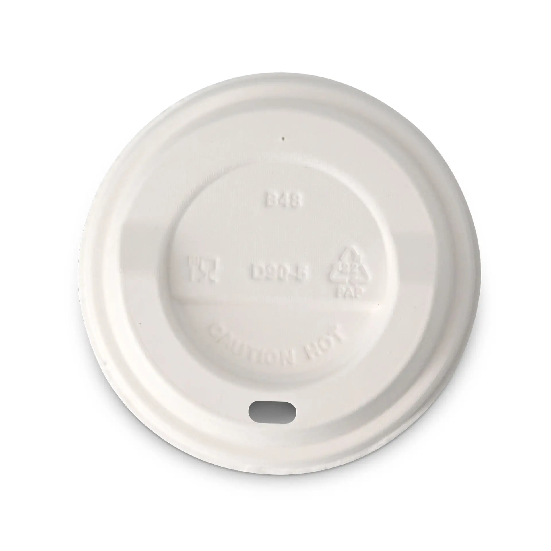 Couvercle en carton Ø 90 mm, blanc, avec ouverture pour boire Couvercle en carton Ø 90 mm, blanc, avec ouverture pour boire