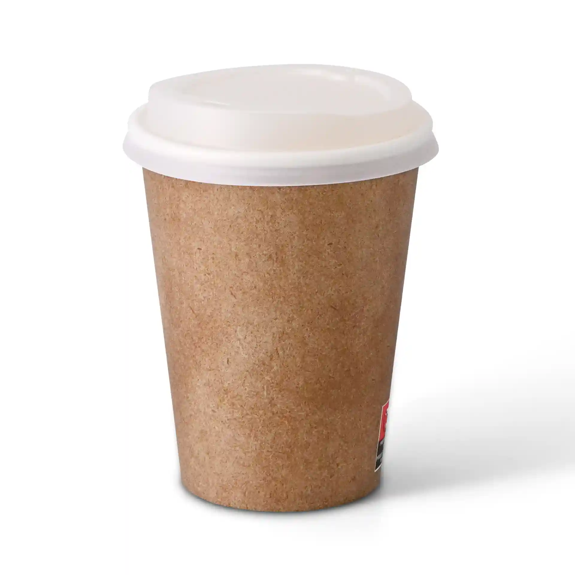 Pappbecher 300 ml / 12 oz, Ø 90 mm, einwandig, braun / innen weiss, PLA-beschichtet