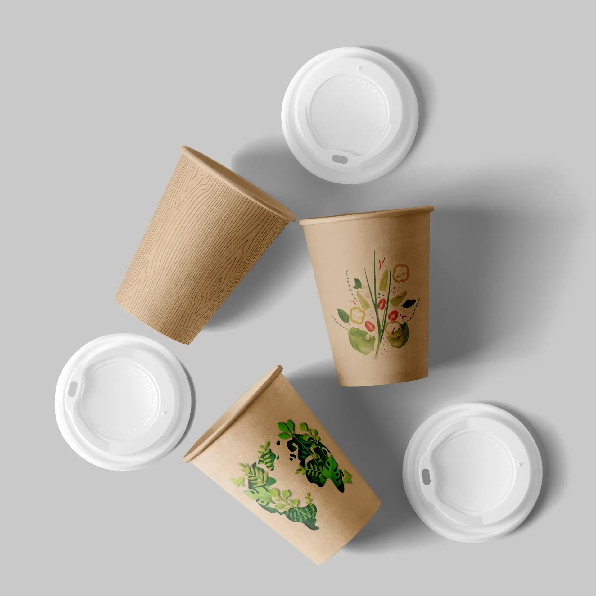 Pappbecher mit Logo (einwandig), 200 ml / 8 oz, braun, PLA-beschichtet