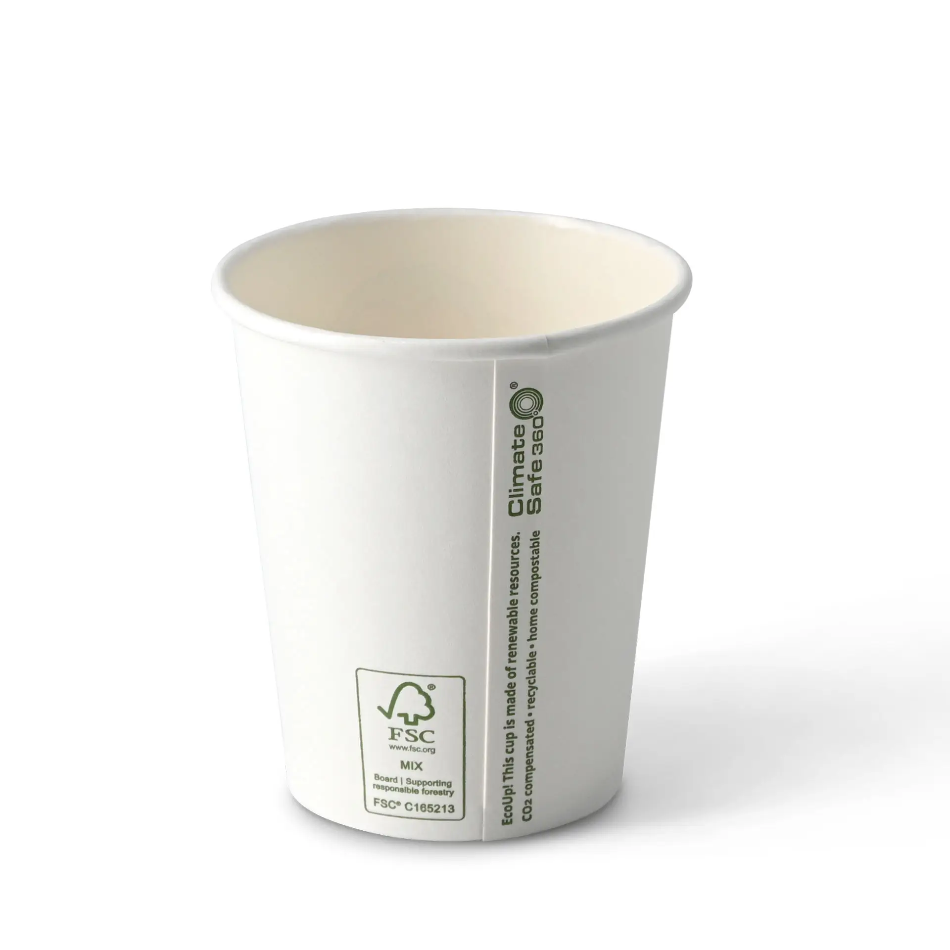 Gobelet en carton imprimé "Coffeelove" 20 cl / 8 oz, Ø 80 mm, blanc