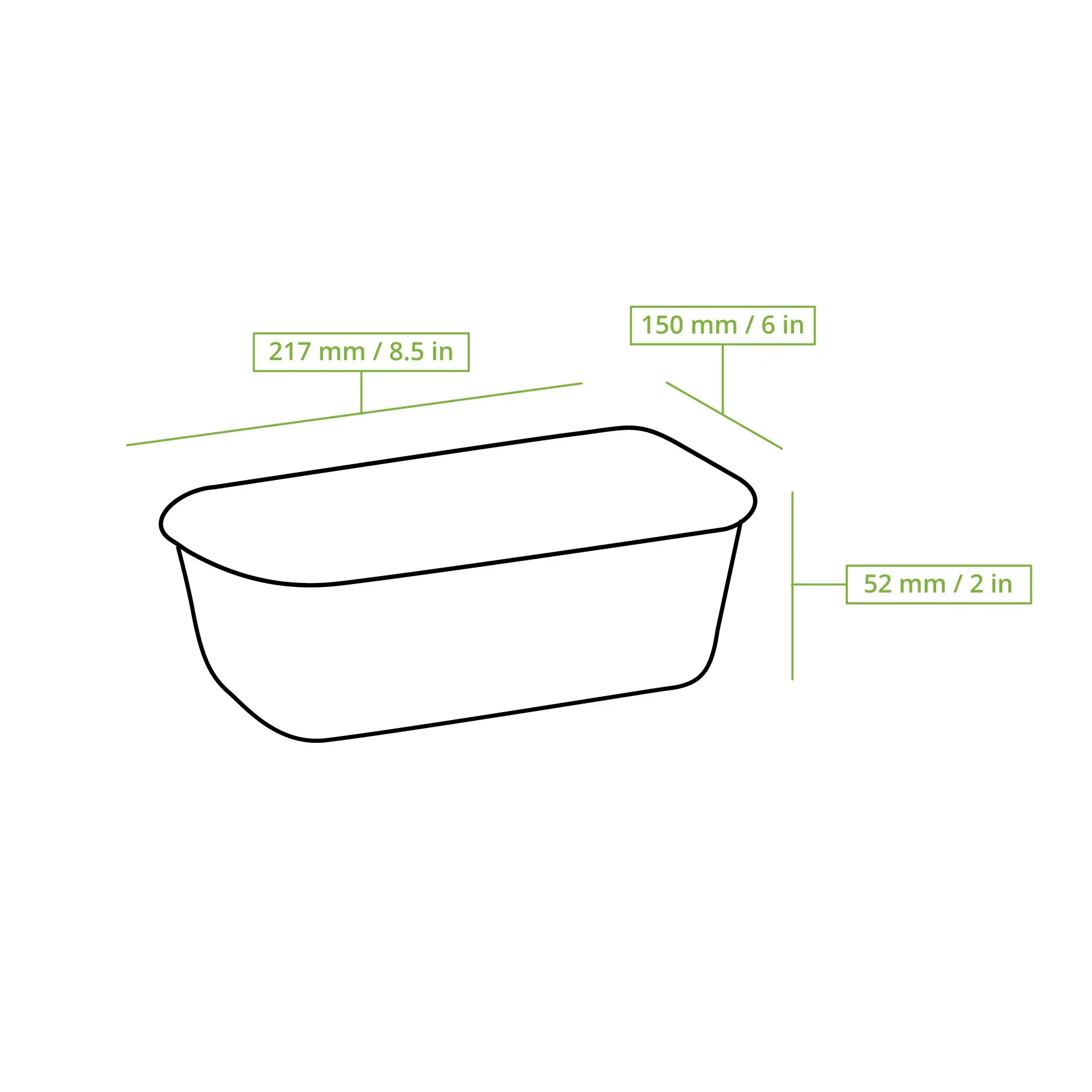 Récipient réutilisable en PP 1000 ml, rectangulaire, noir