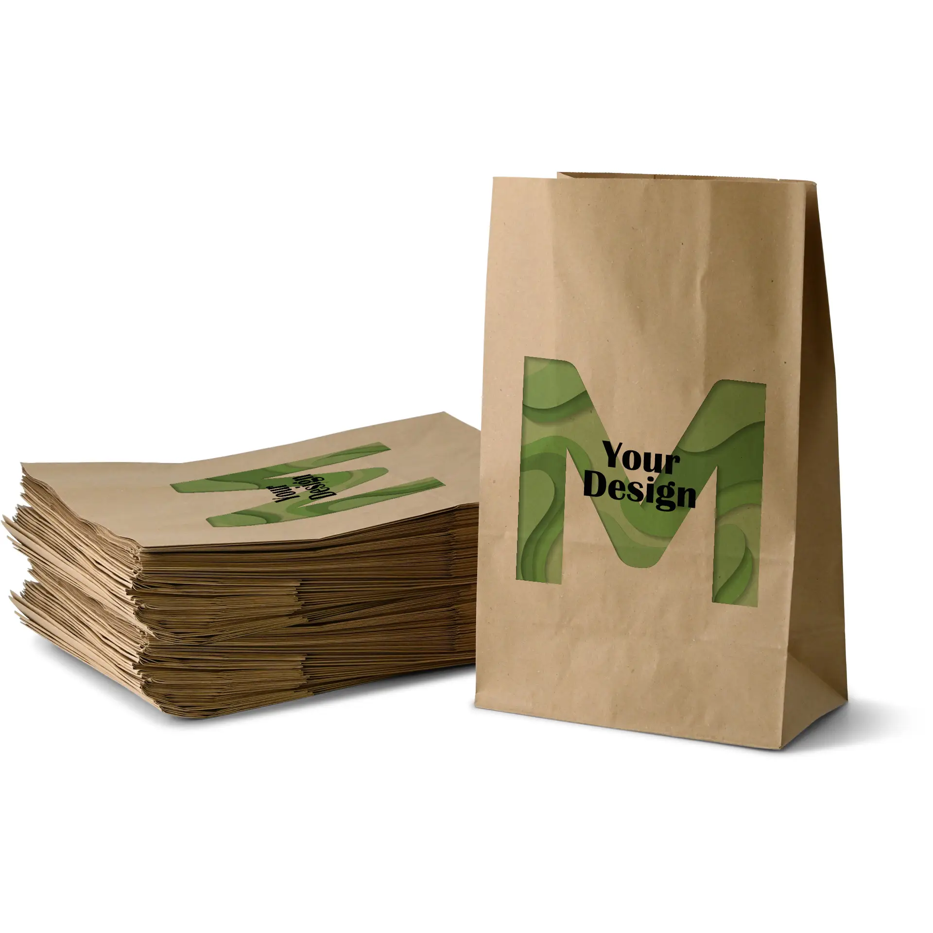 Personnalisez des sacs en papier avec votre logo, 22 x 12 x 36 cm, brun