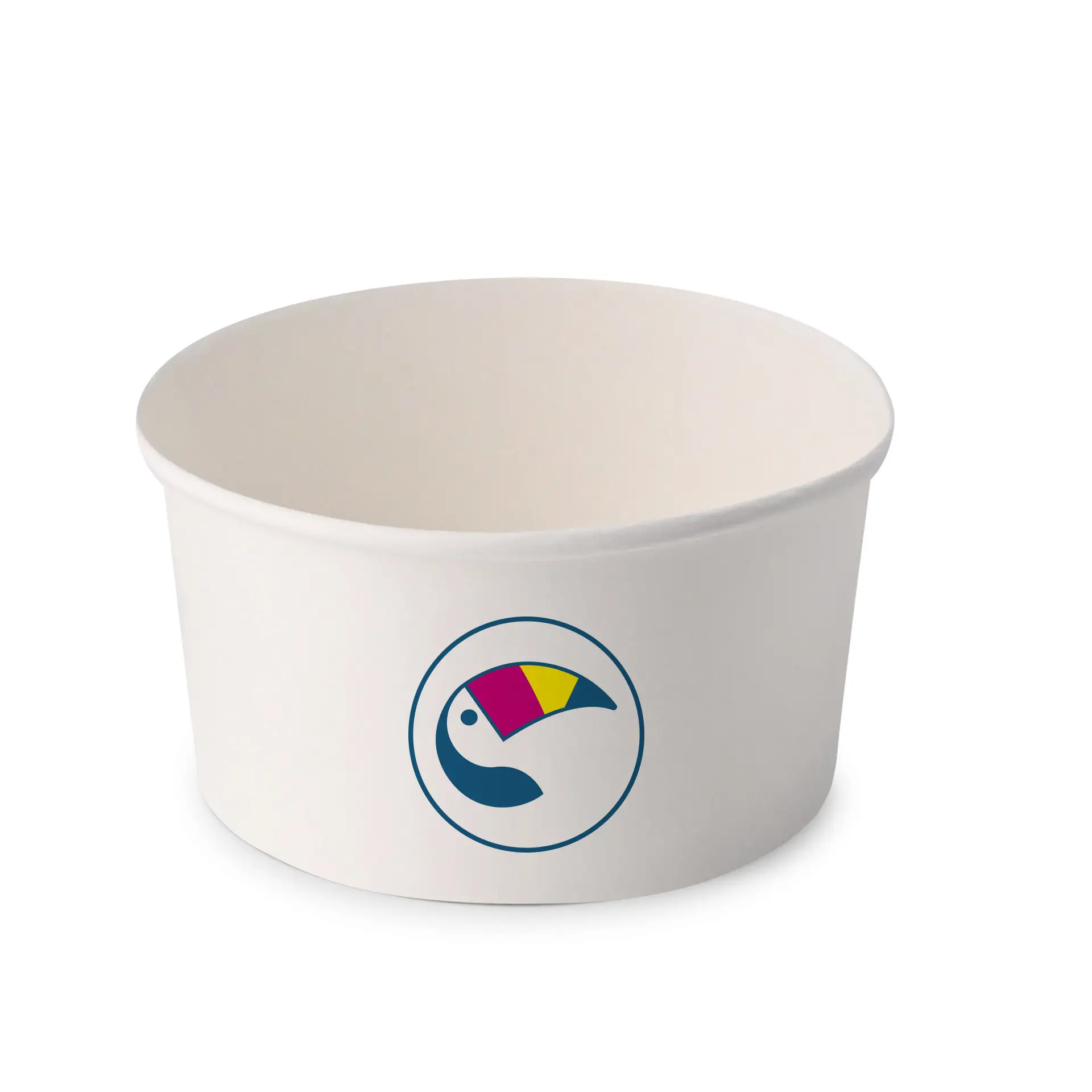 Bols à salade personnalisés / Bowls personnalisés, 800 ml, Ø 150 mm, blanc, avec revêtement PLA