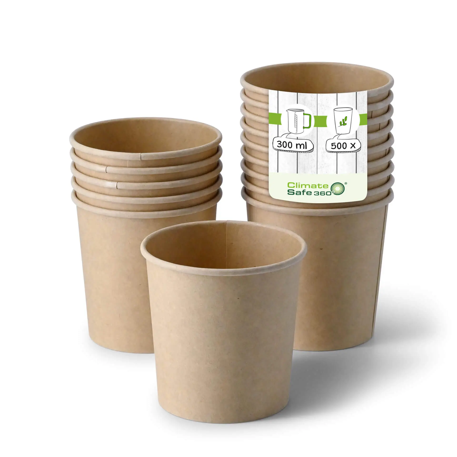 Suppenbecher to go aus Karton (bio-beschichtet) 300 ml / 12 oz, Ø 90 mm, braun
