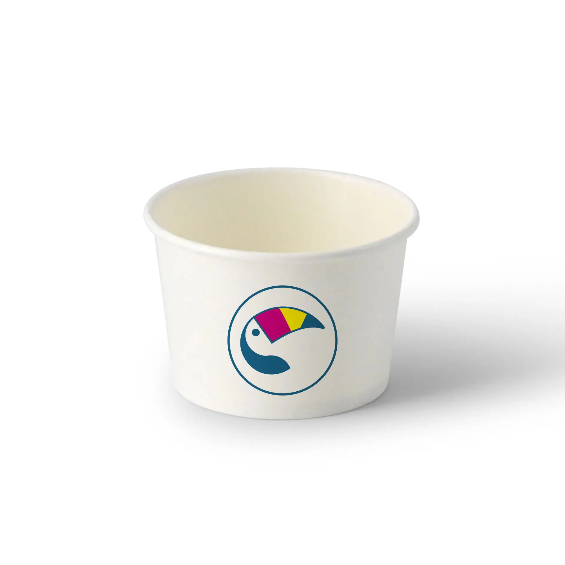 Gobelet à glace personnalisé, 75 ml / 3 oz, blanc, revêtement PLA