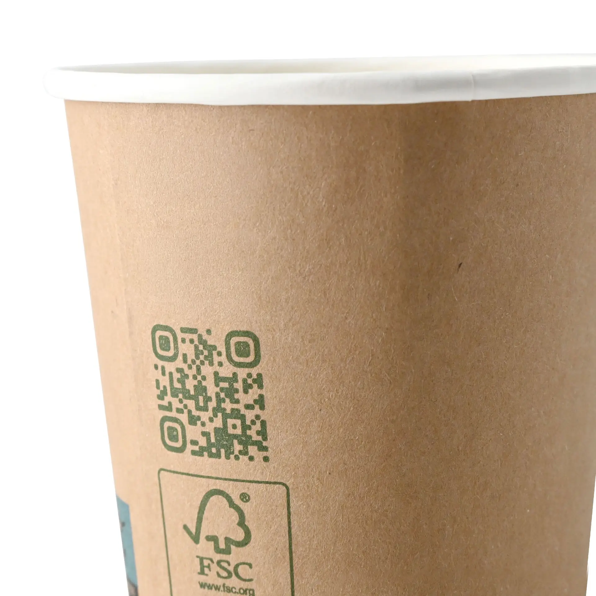 Kaffee to go Becher, 200 ml / 8 oz, Ø 80 mm, doppelwandig, braun / innen weiss, PLA-beschichtet