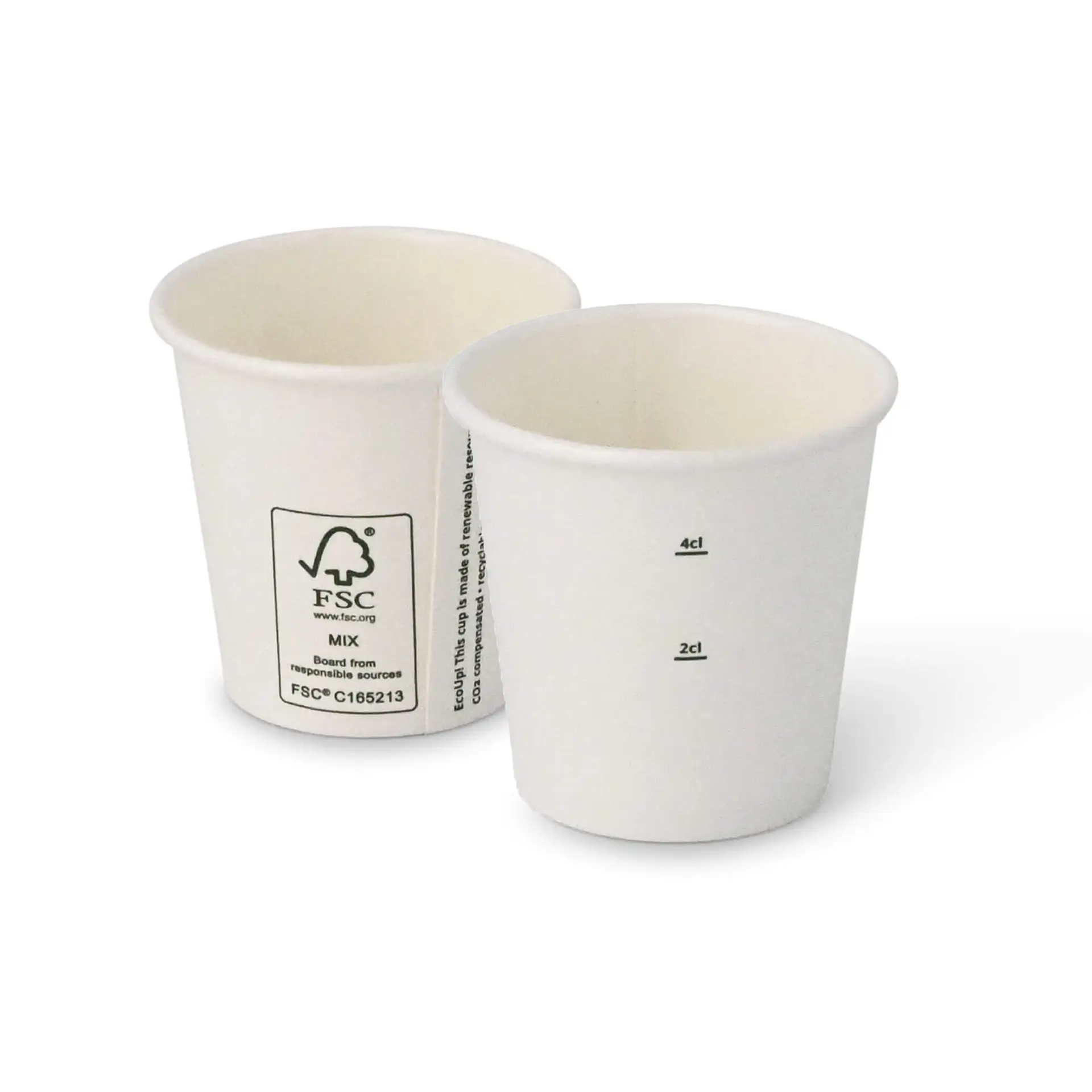 Gobelets en carton 5 cl / 2 oz, Ø 50 mm, blanc