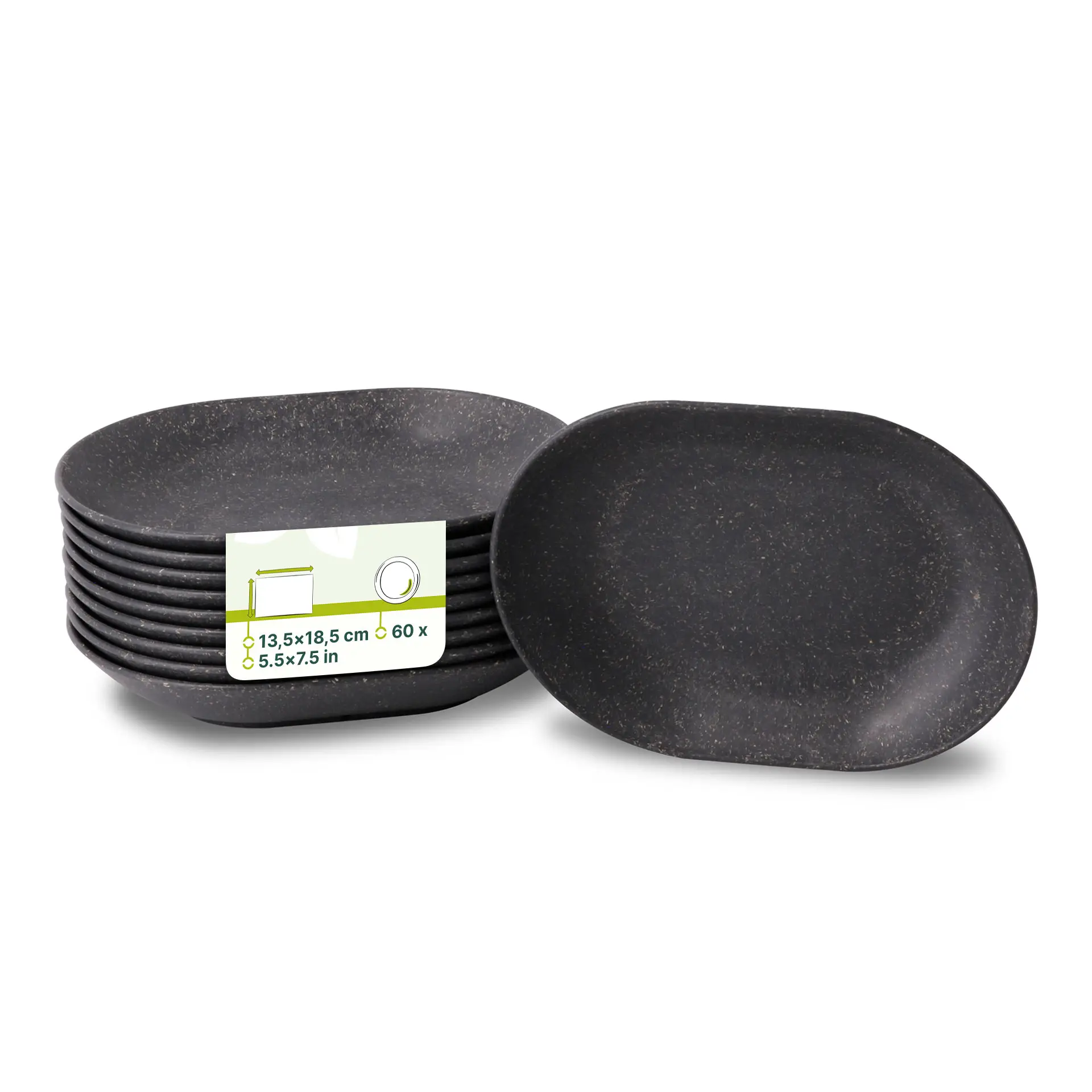 Barquette snack réutilisable « merways Plate » poivre / gris 13,5 x 18,4 x 3 cm Barquette snack réutilisable « merways Plate » poivre / gris 13,5 x 18,4 x 3 cm