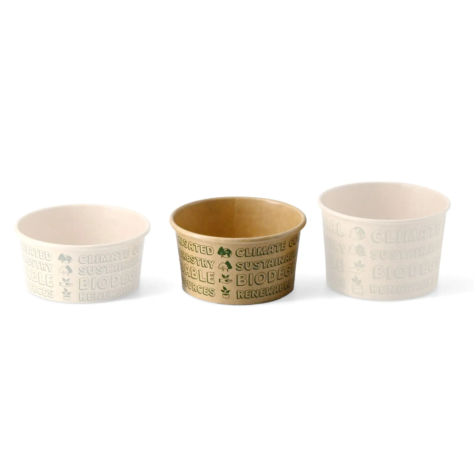 Gobelet en papier pour glace XS, 6 oz, max. 7,5 oz, Ø 92 mm, brun, EcoUp
