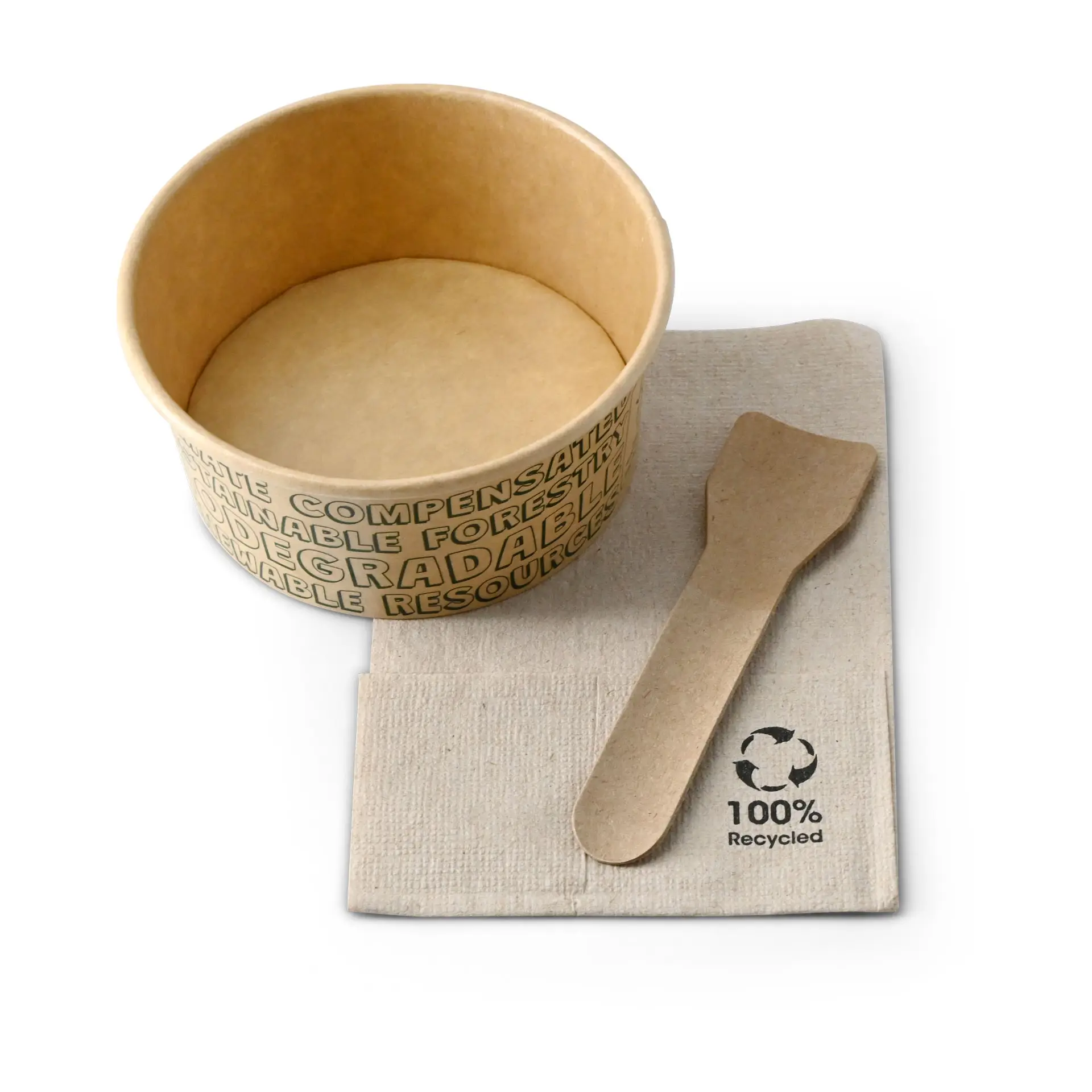 Gobelet en papier pour glace XS, 4 oz, max. 6 oz, Ø 92 mm, brun, EcoUp