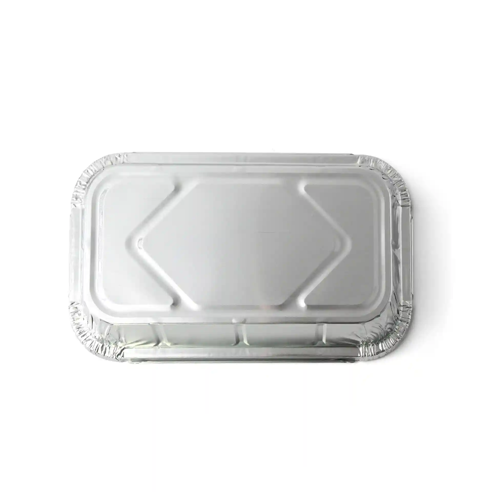 Rechteckiger Aluminiumbehälter mit den Maßen 22,4 x 13,2 x 3,4 cm und einem Fassungsvermögen von 650 ml.