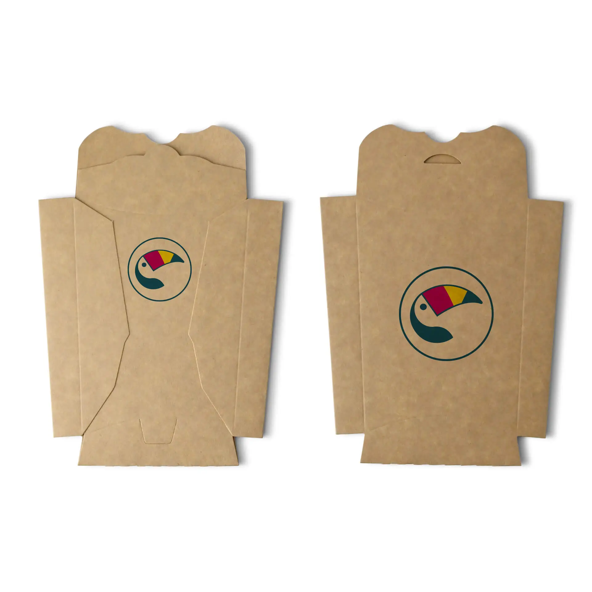 Pommes Verpackung bedruckt, 3 x 17,6 x 9 cm, wasserbasierte Beschichtung, verschliessbar