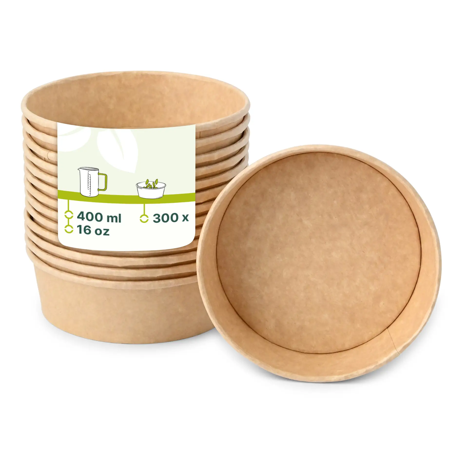 Kartonschalen (beschichtet) / Salatschalen 400 ml, Ø 150 mm, braun, rund (650 ml max. Volumen) Kartonschalen (beschichtet) / Salatschalen 400 ml, Ø 150 mm, braun, rund (650 ml max. Volumen)