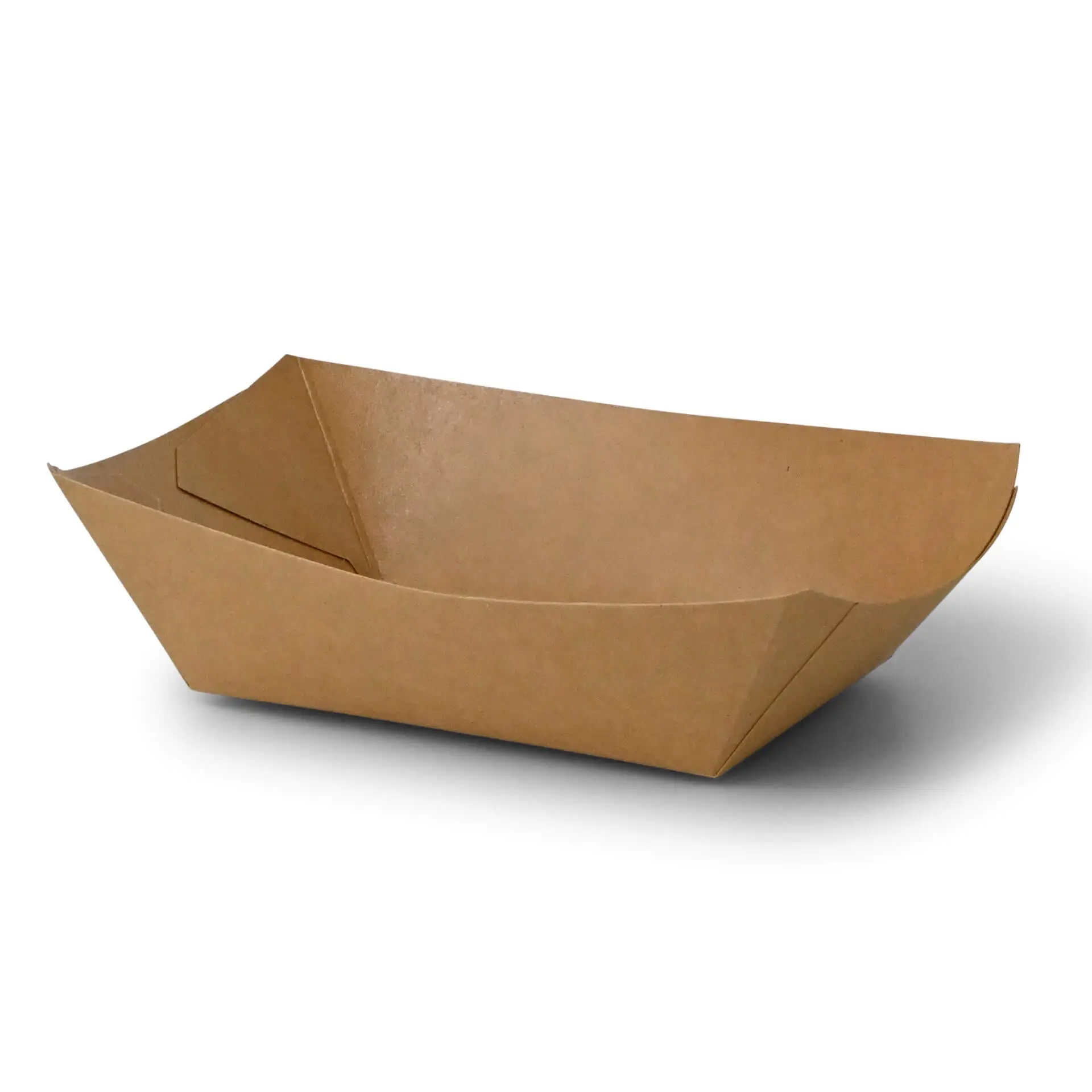 Barquette à snack en carton (revêtue) 400 ml, 17 x 12,5 x 4 cm, marron