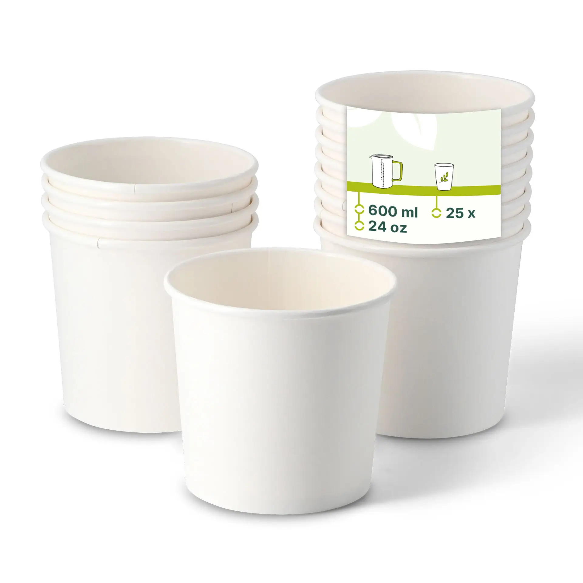 Suppenbecher to go aus Karton (Premium) 600 ml, Ø 115 mm, weiß, bio-beschichtet
