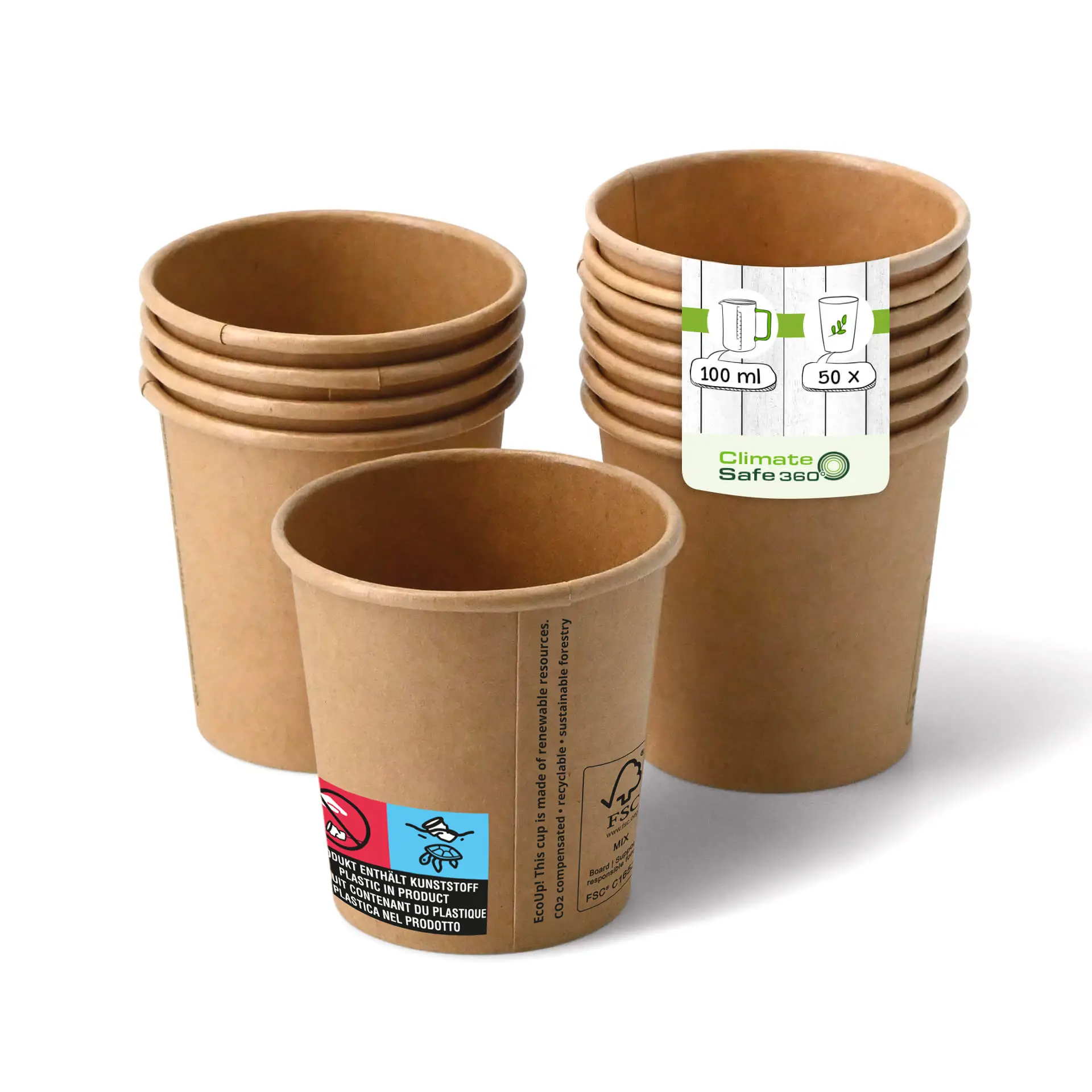 Pappbecher (beschichtet) 100 ml / 4 oz, Ø 62 mm, braun Pappbecher (beschichtet) 100 ml / 4 oz, Ø 62 mm, braun