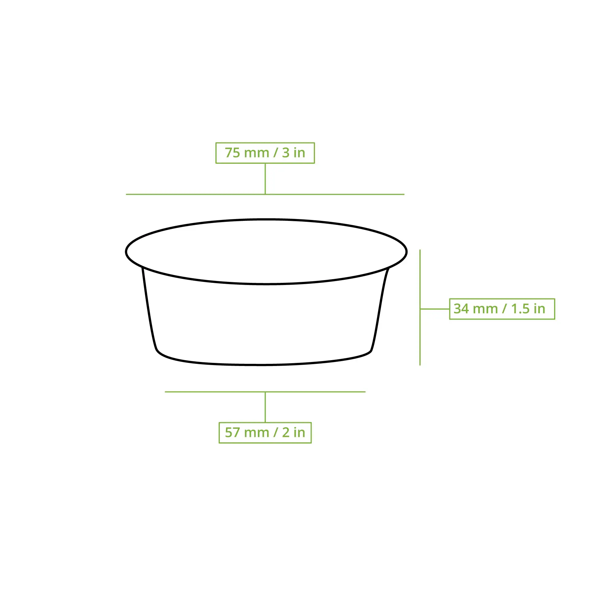 Pot à portions en rPET 100 ml, Ø 75 mm, transparent Pot à portions en rPET 100 ml, Ø 75 mm, transparent
