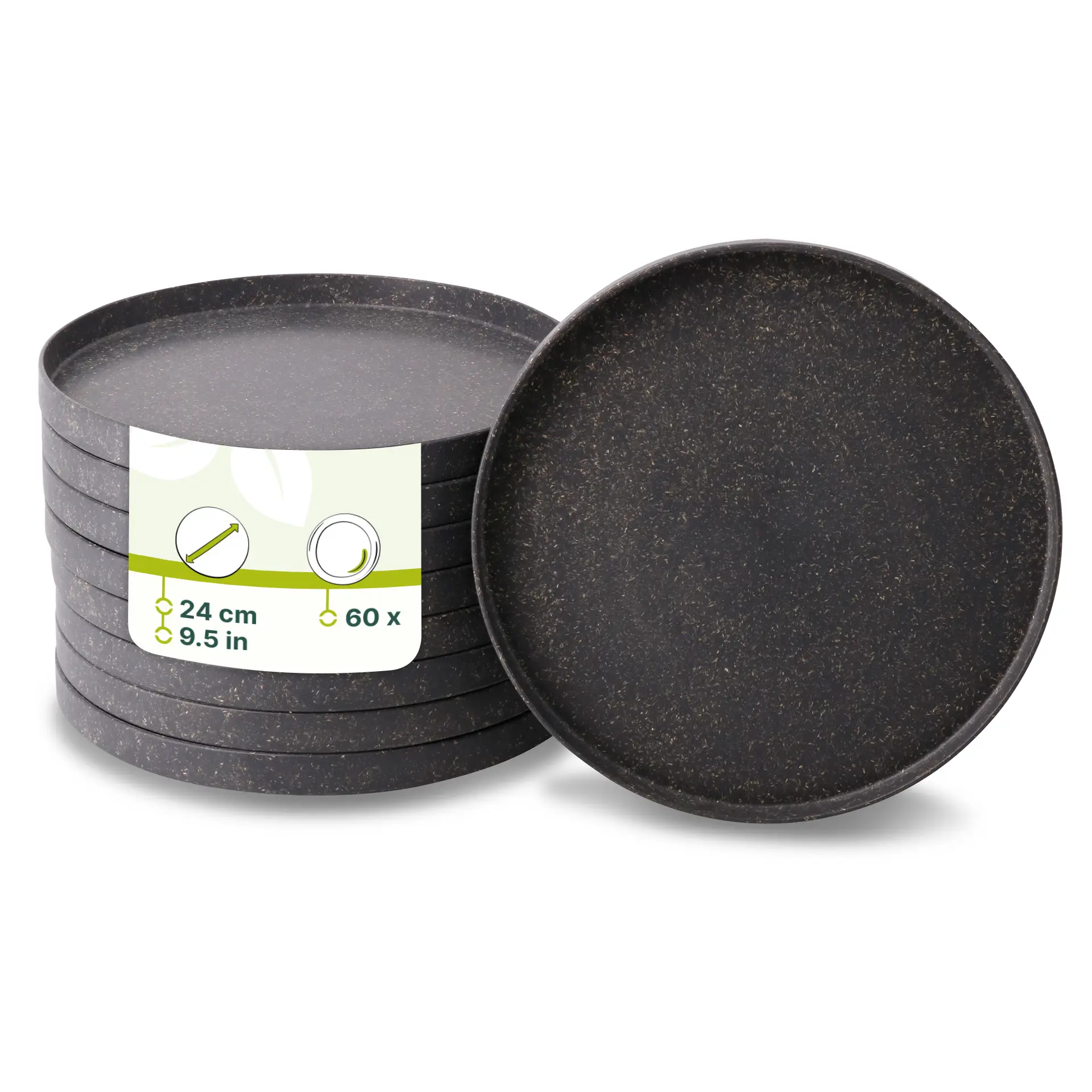 Assiette ronde réutilisable « merways Plate » poivre / gris, Ø 24 cm Assiette ronde réutilisable « merways Plate » poivre / gris, Ø 24 cm