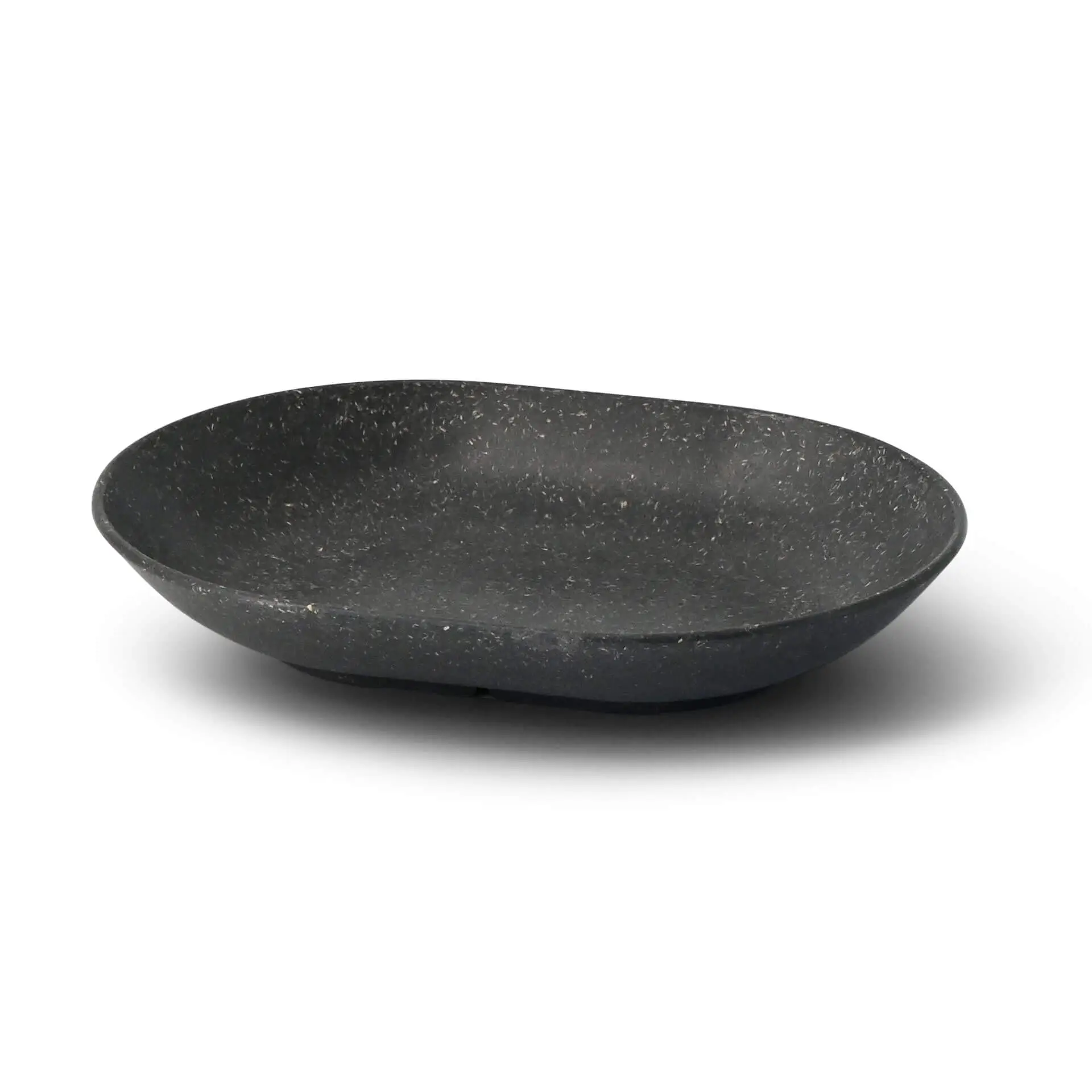Mehrweg Snackschalen "merways Plate" 13,5 x 18,4 x 3 cm, oval, Pfeffer / grau