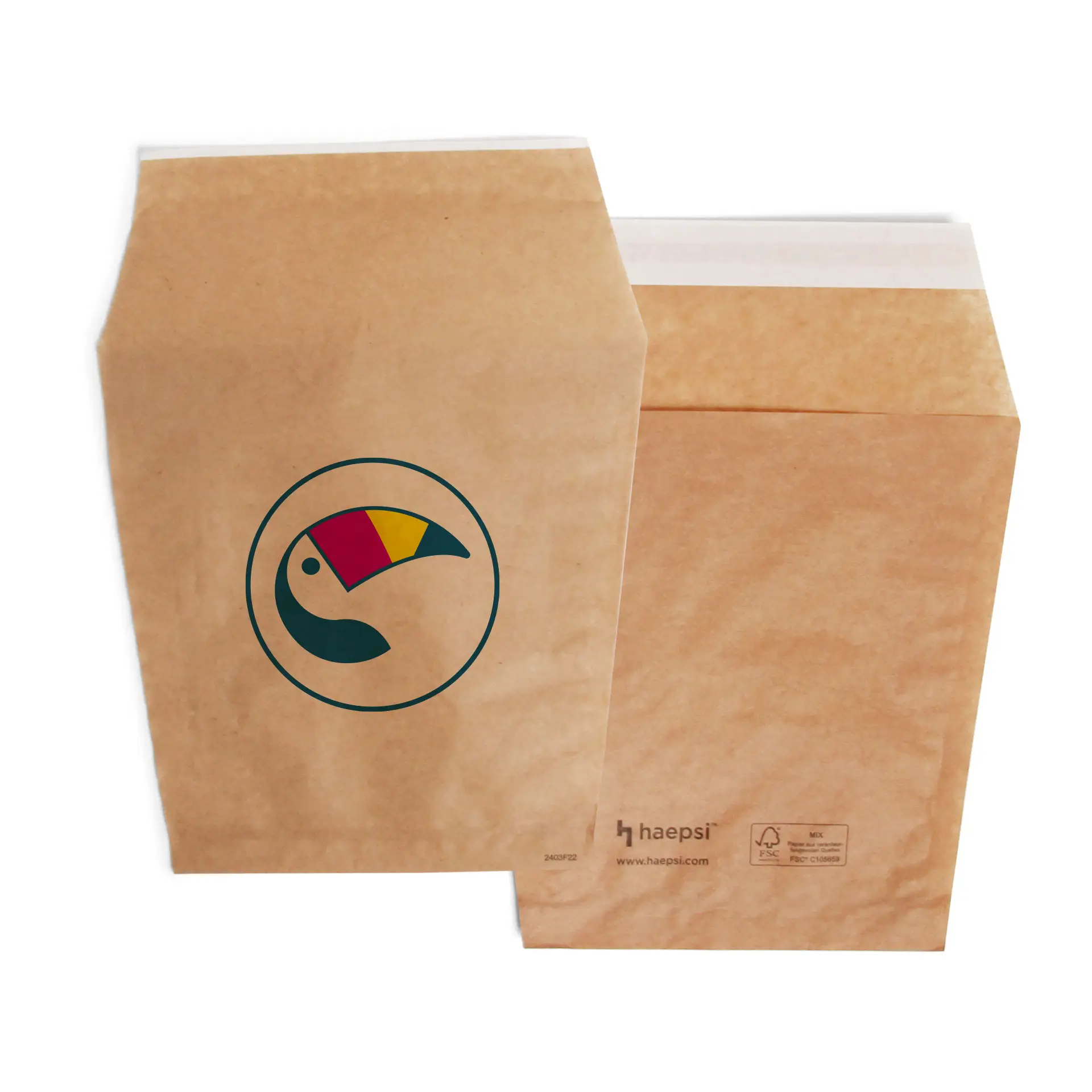 Pommestüten bedrucken, 17,5 x 16 cm, braun, Klebeverschluss