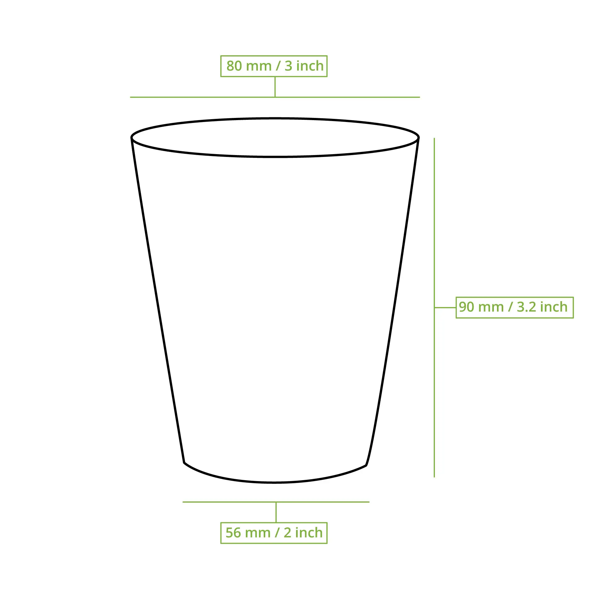 Gobelet en carton blanc, logos EcoUp©, 20 cl / 8 oz, Ø 80 mm