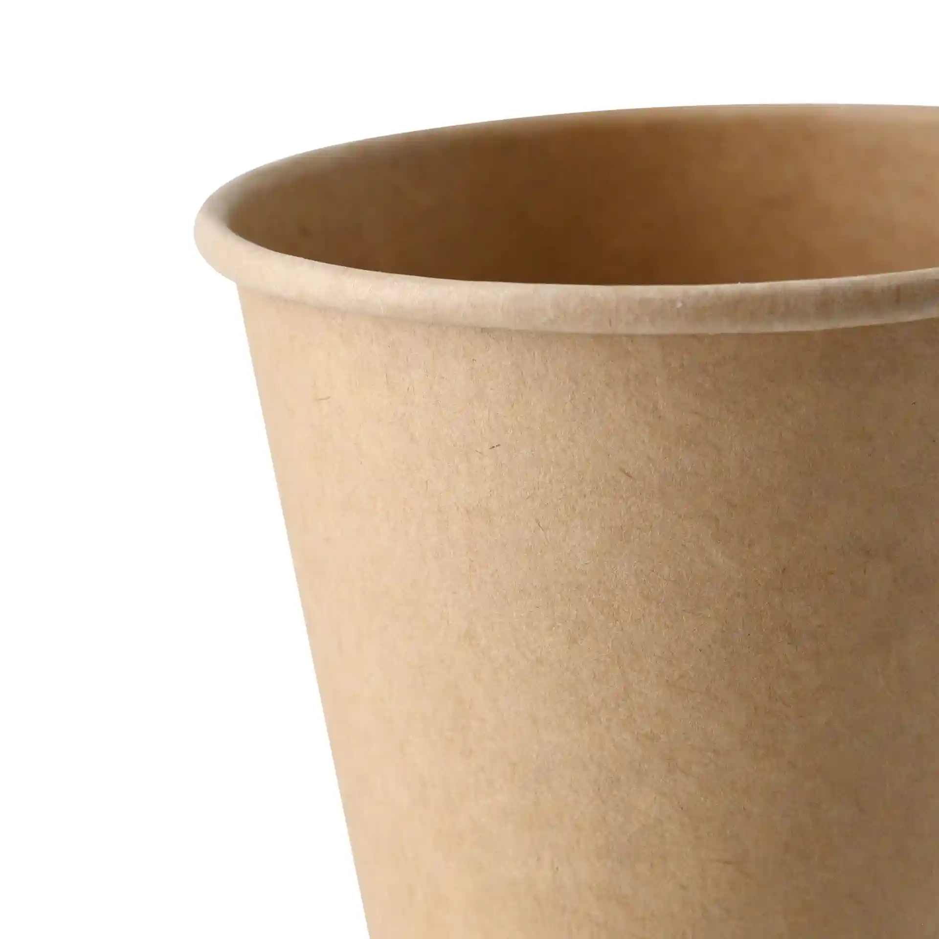 Pappbecher 250 ml / 10 oz, Ø 90 mm, einwandig, braun, PLA-beschichtet