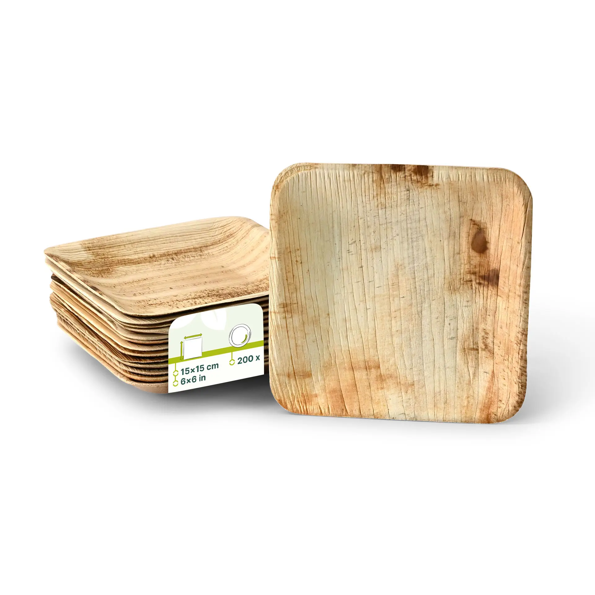 Palmblatt Teller "Palmware®" 15 x 15 cm, quadratisch Palmblatt Teller "Palmware®" 15 x 15 cm, quadratisch