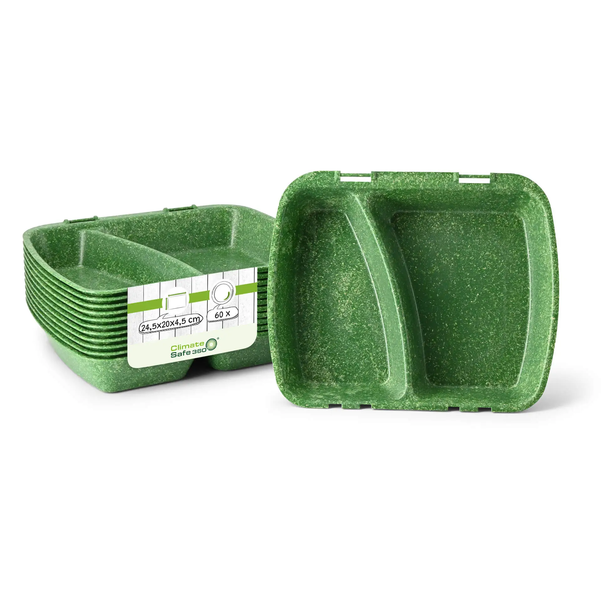 Contenant réutilisable "merways Box" 24,5 x 20 x 4,5 cm, 2 compartiments, HP4/2, épinard / vert foncé dfc00844-2-fuer-1-mehrweg-menue-behaelter-merways-box-245-x-20-x-45-cm-2-kammern-hp42-spinat-dunkelgruen