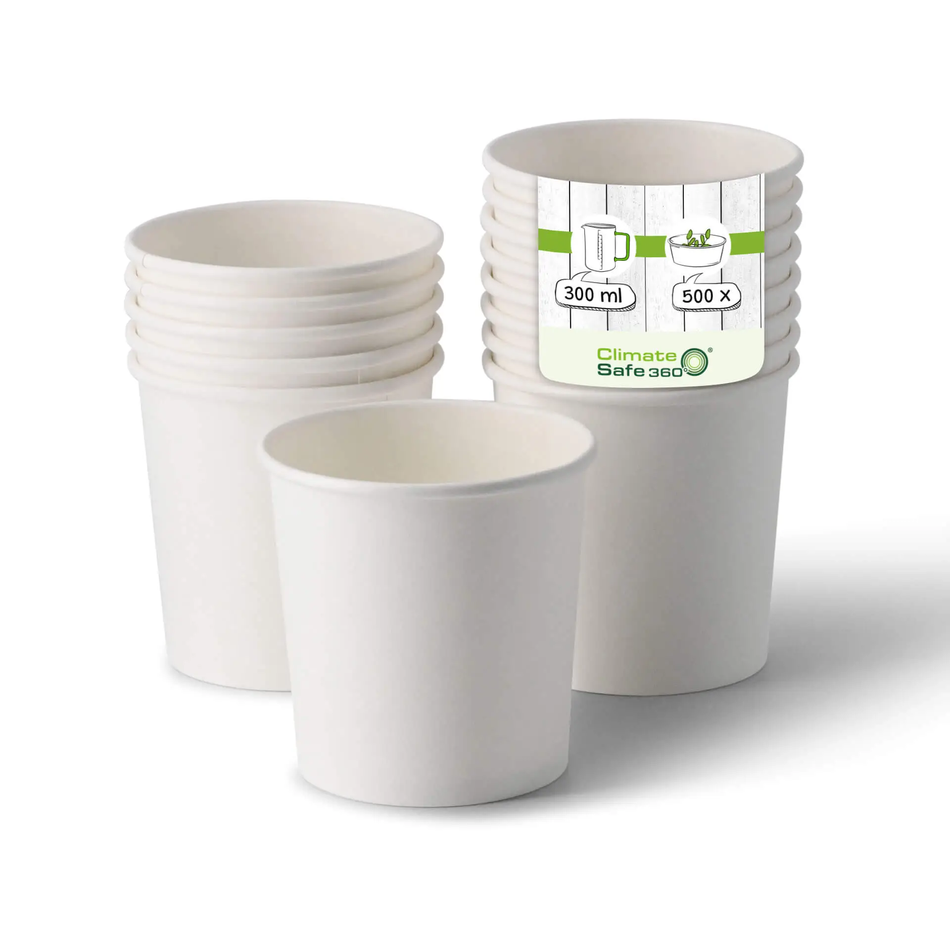 Suppenbecher to go aus Karton (Premium) 300 ml, Ø 90 mm, weiss, bio-beschichtet