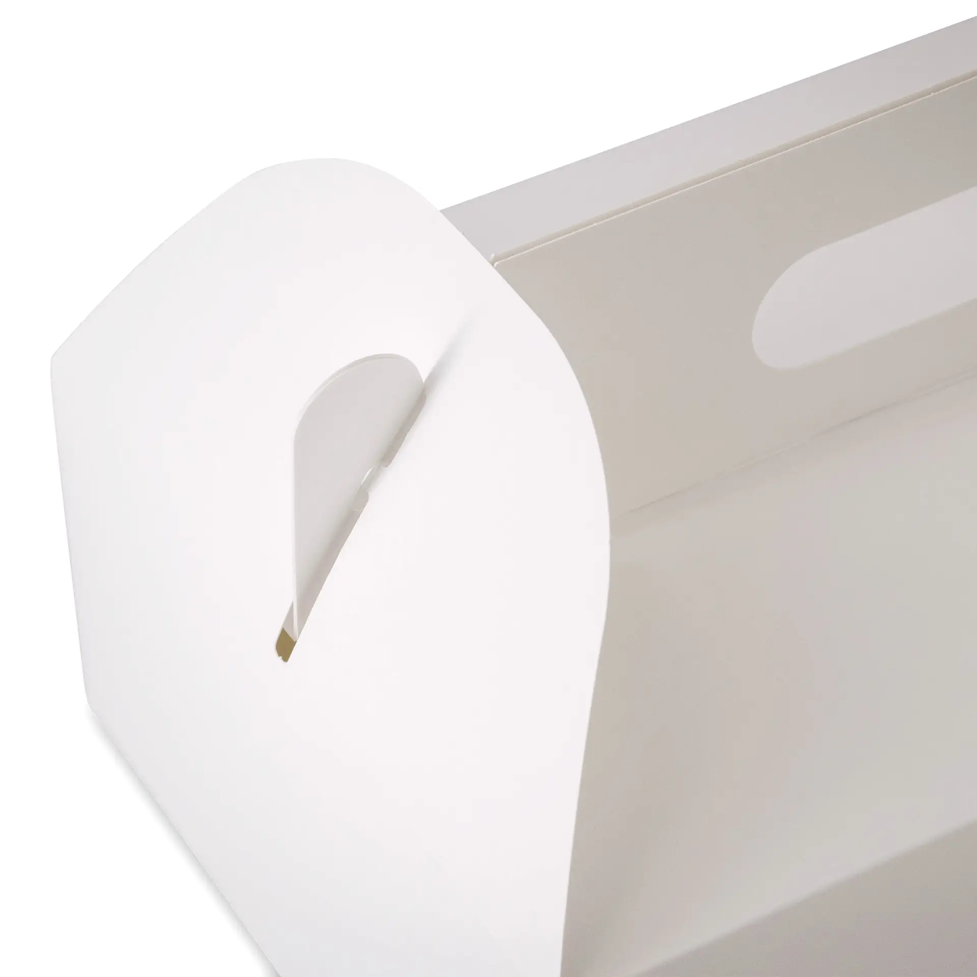 Kuchenbox aus Pappe mit Griff L, 26 x 17 x 9 cm, weiss, faltbar