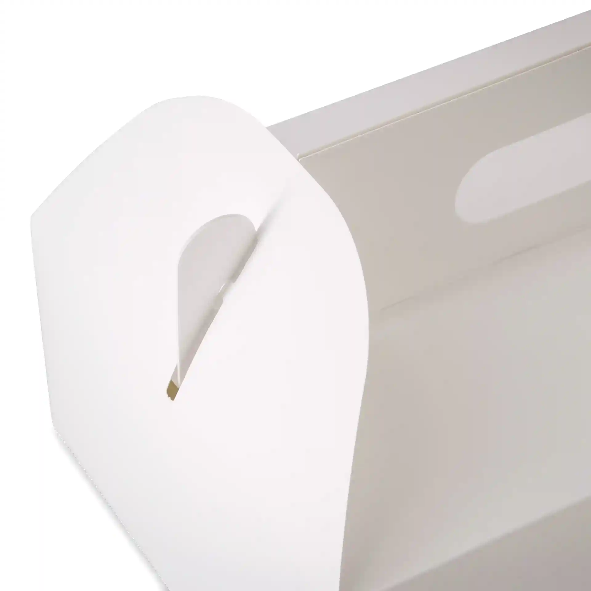 Kuchenbox aus Pappe mit Griff L, 26 x 17 x 9 cm, weiss, faltbar